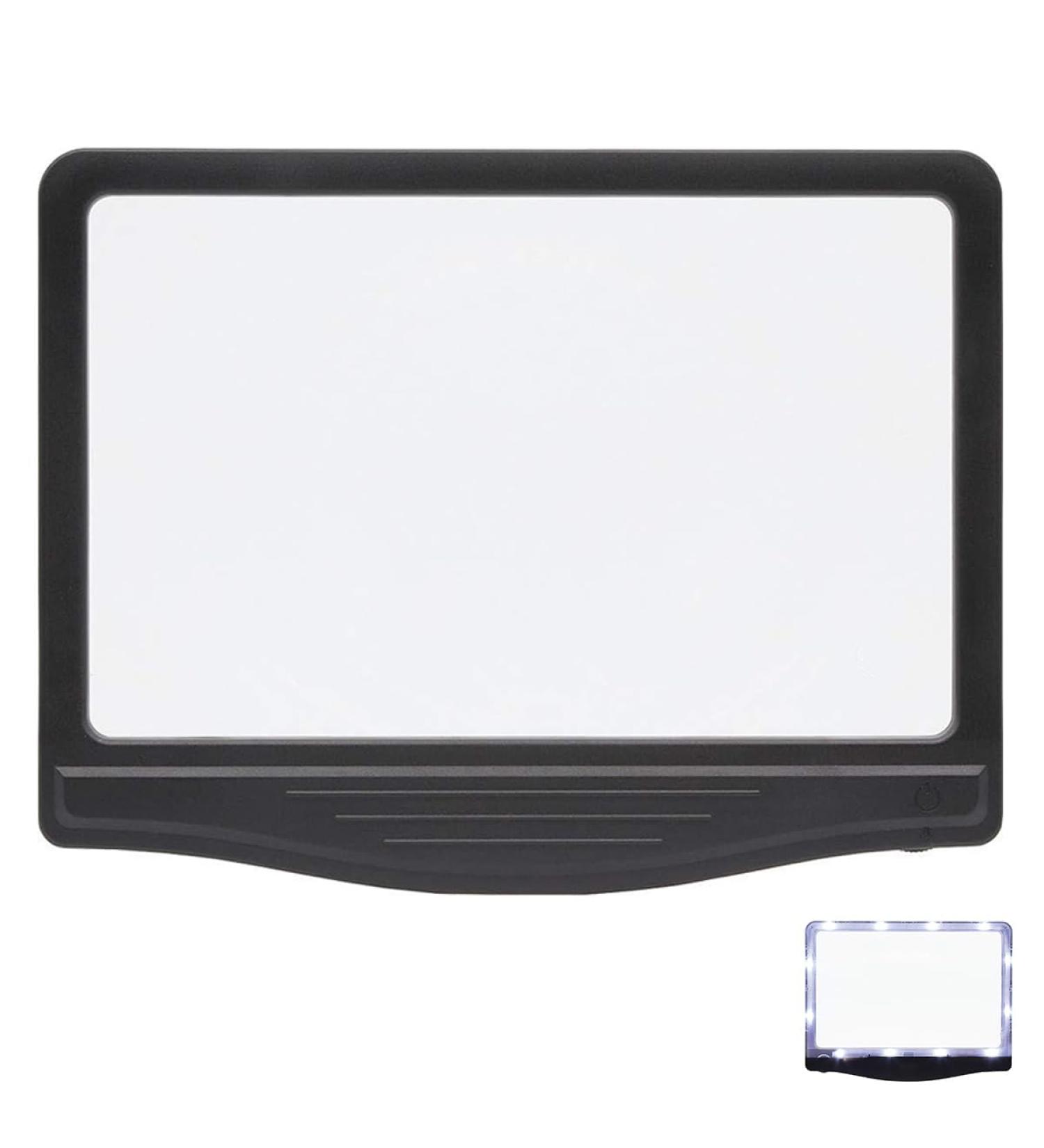 4X Large Ultra Bright LED Page Magnifier - Handheld Magnifier for Reading Seniors and Low Eyesight Person for Reading Small Fonts & Low Vision Seniors (Black) - Buy Online on GoSupps.com