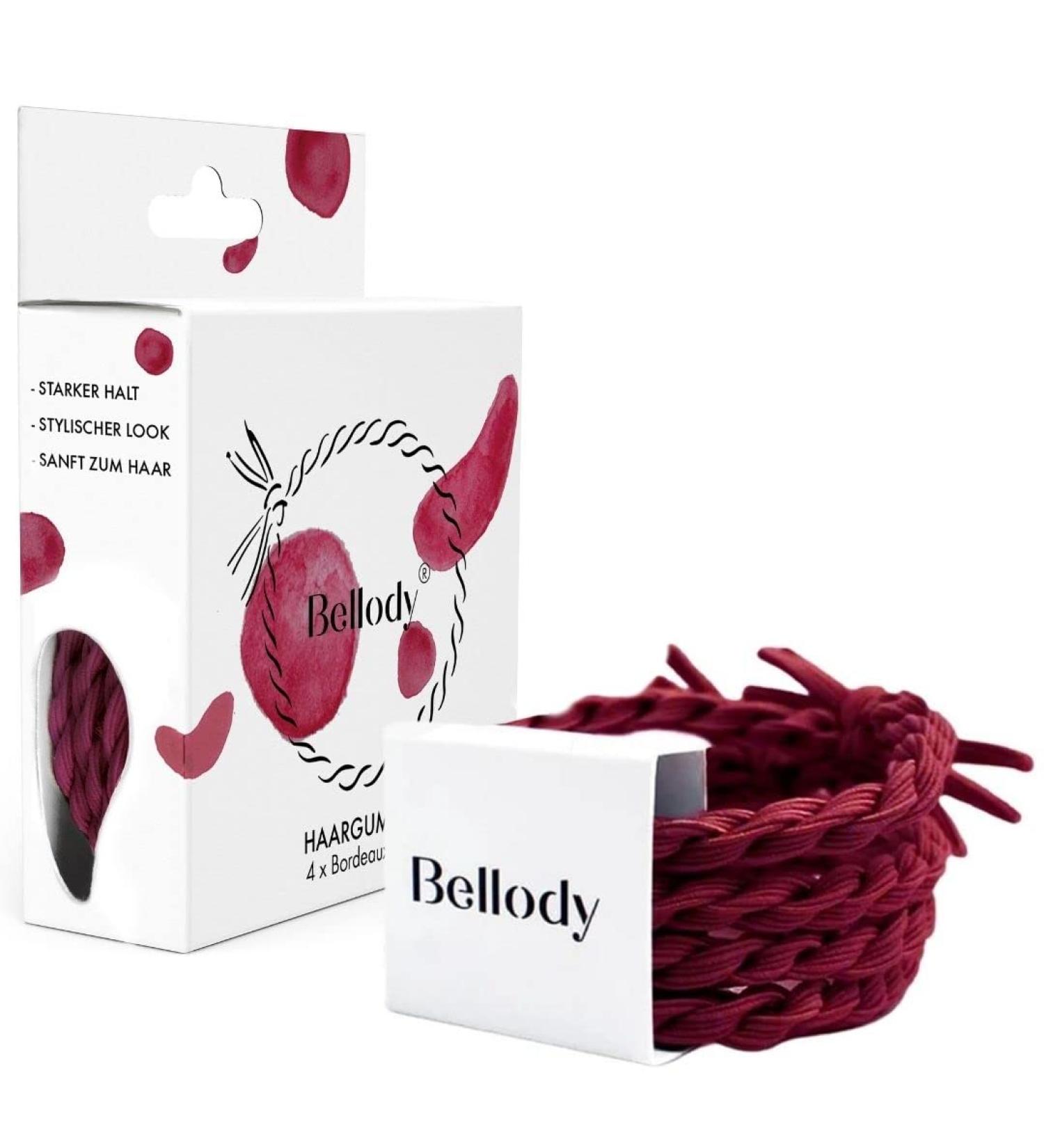 Bellody Original Hair Tie - Stylish Braided Hair Tie Set (4-Pack) in Bordeaux Red - Strong Hold Women's Hair Accessories - Buy Online on GoSupps.com