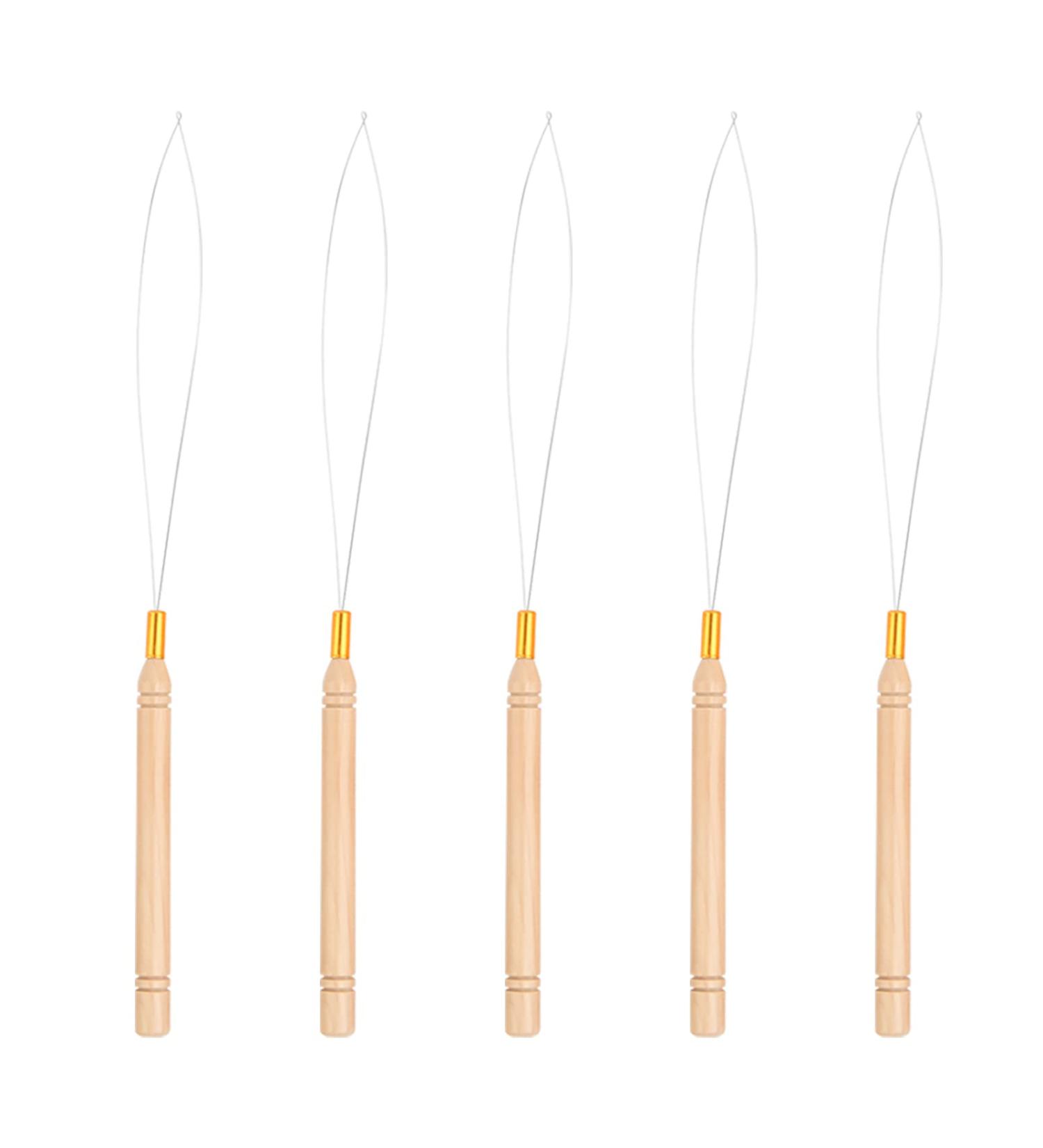 Vlasy 5PCS Hair Extension Loop Needle Threader Pulling Hook Tools for Micro Loop Nano Beads - Hair & Feather Extensions - Buy Online on GoSupps.com