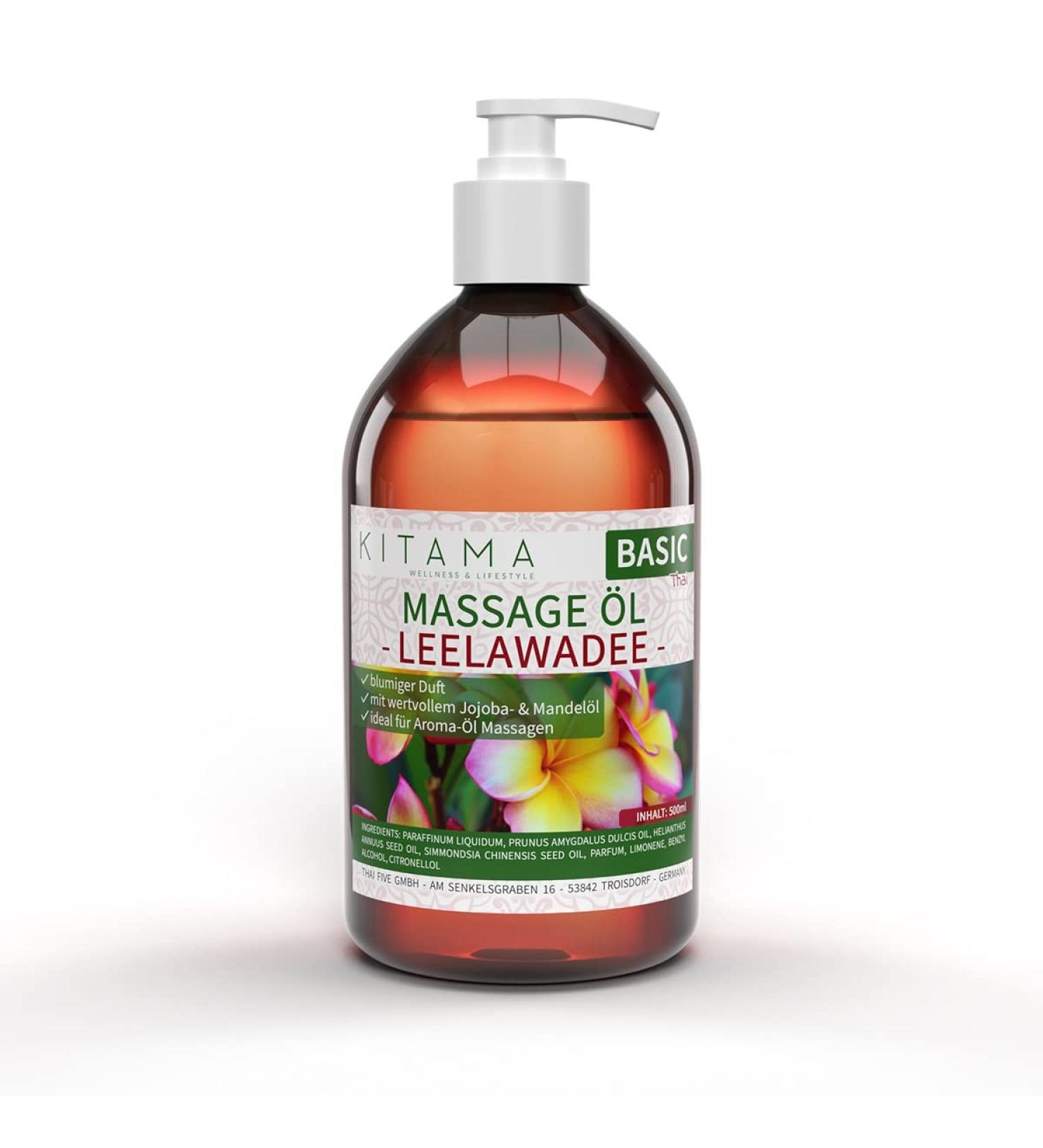 KitaMa Aroma Massage Oil - Leelawade Frangipani Body Oil 500ml | Nourishing Thai Care & Relaxation Oil for International Shipping - Buy Online on GoSupps.com