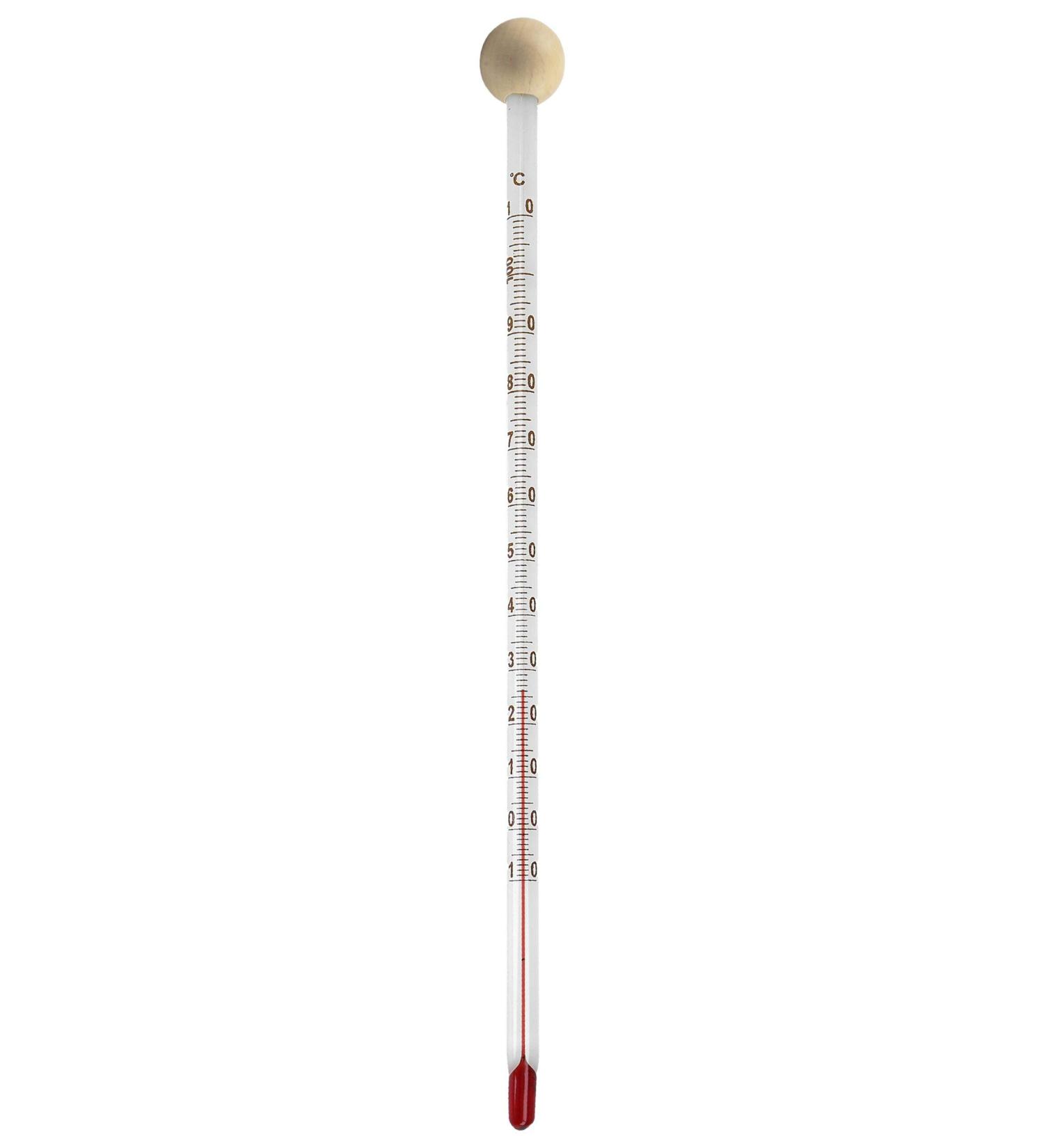 Lantelme Baby Bottle Thermometer - 24cm Glass & Wooden Ball for Safe Hygienic Baby Food Measurement | Analog Children's Food Thermometer - Buy Online on GoSupps.com