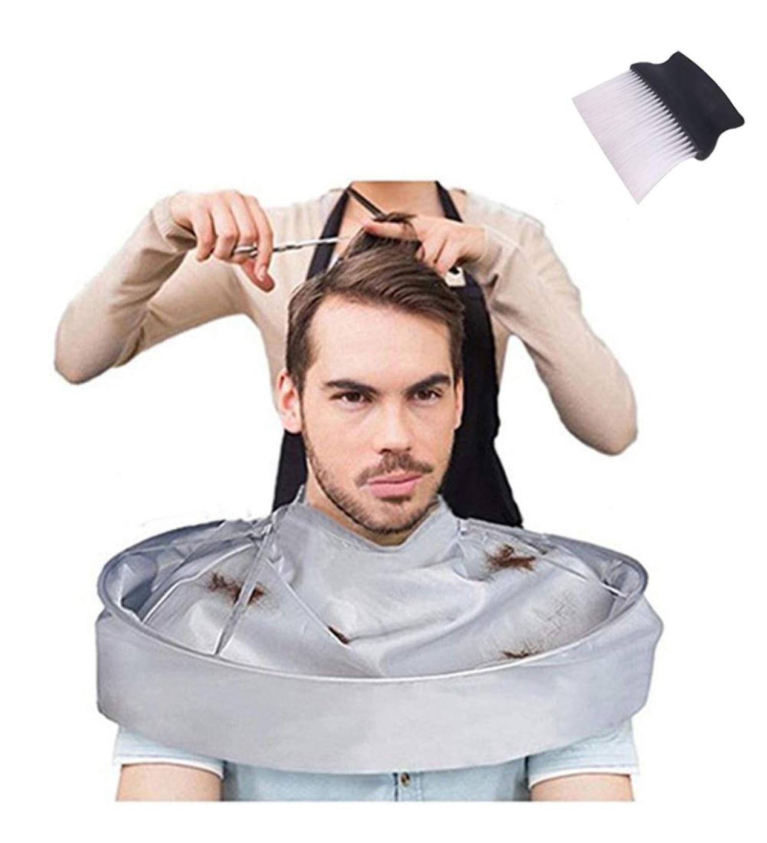 Hair Cutting Cape Umbrella Cloak Salon Barber for Adult/Kids Barber Salon and Home Stylists Use Waterproof Haircut Clothes Silver - Buy Online on GoSupps.com