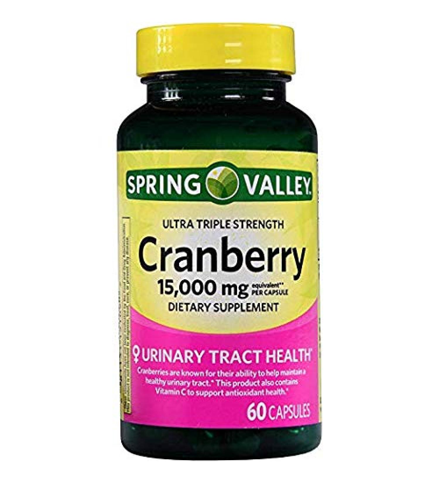 BELOEN Spring Valley Cranberry Triple Strength 15000 mg 60 Capsules (Pack of 2)