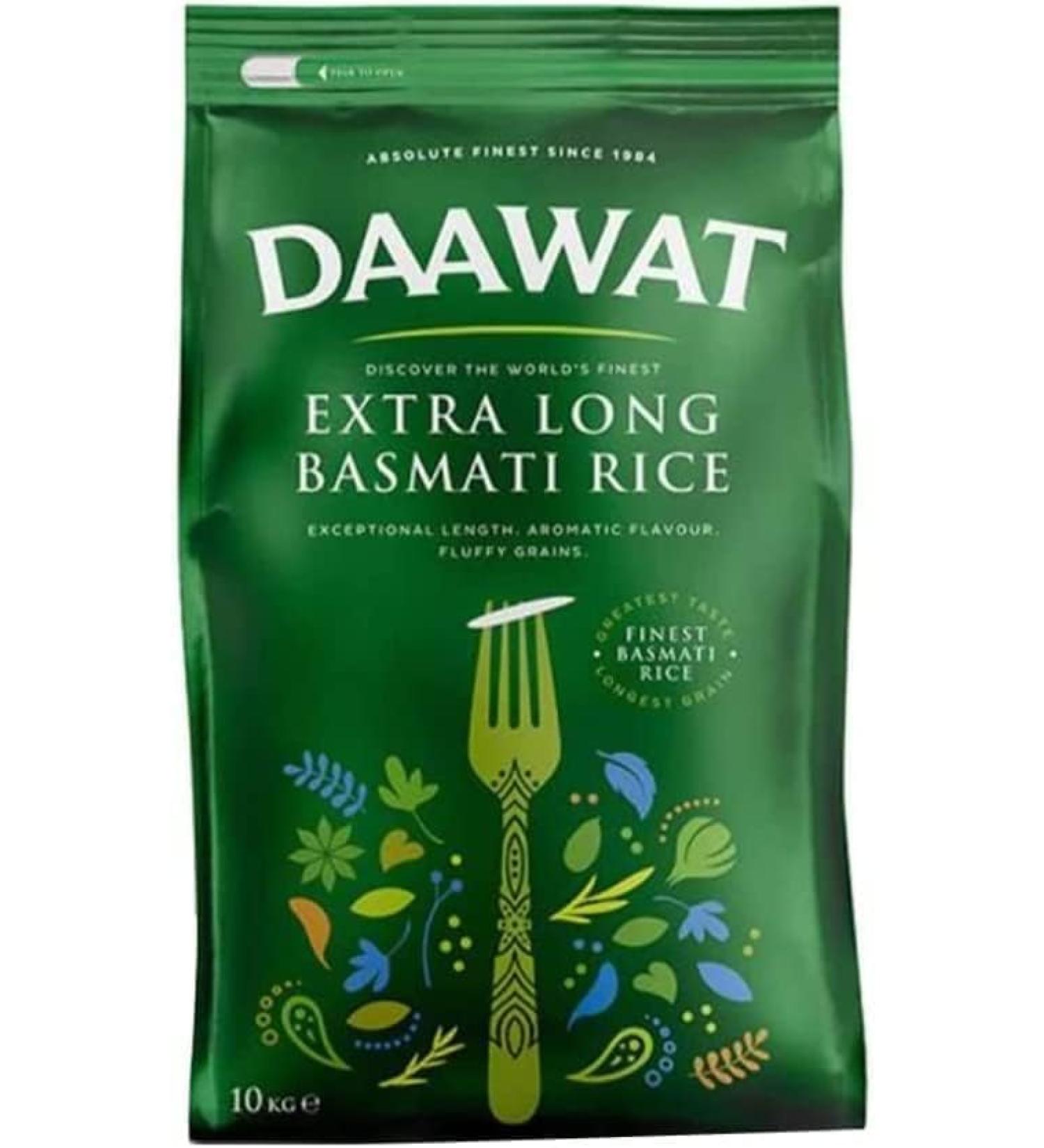 Seelans Daawat Extra Long Basmati Rice | Aromatic with Beautiful and Fluffy Grains | Great Flavour | 10KG - Buy Online on GoSupps.com