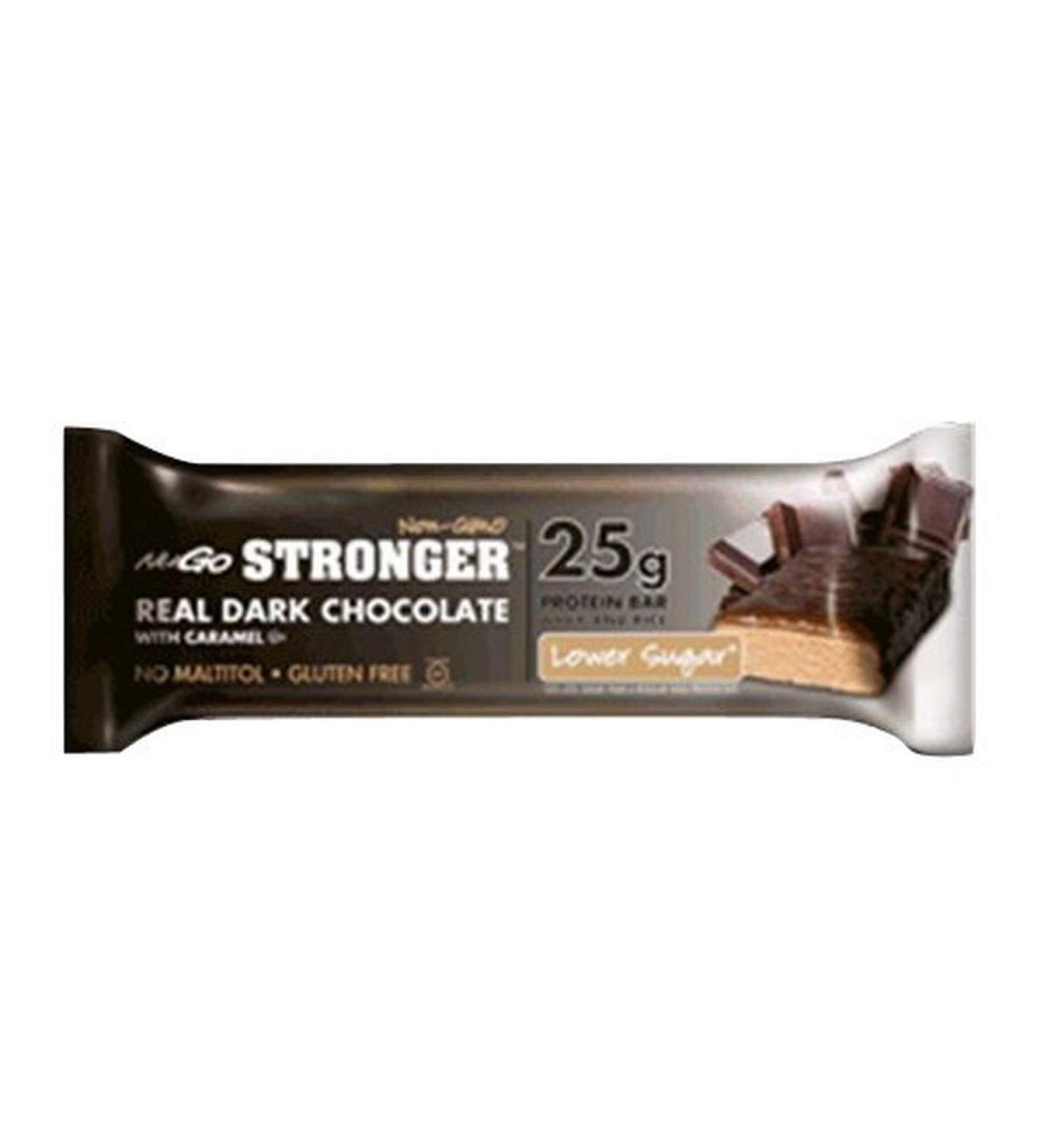 Nugo Nutrition Stronger Bar, Real Dark Chocolate with Caramel, 2.82 Ounce (Pack of 12)