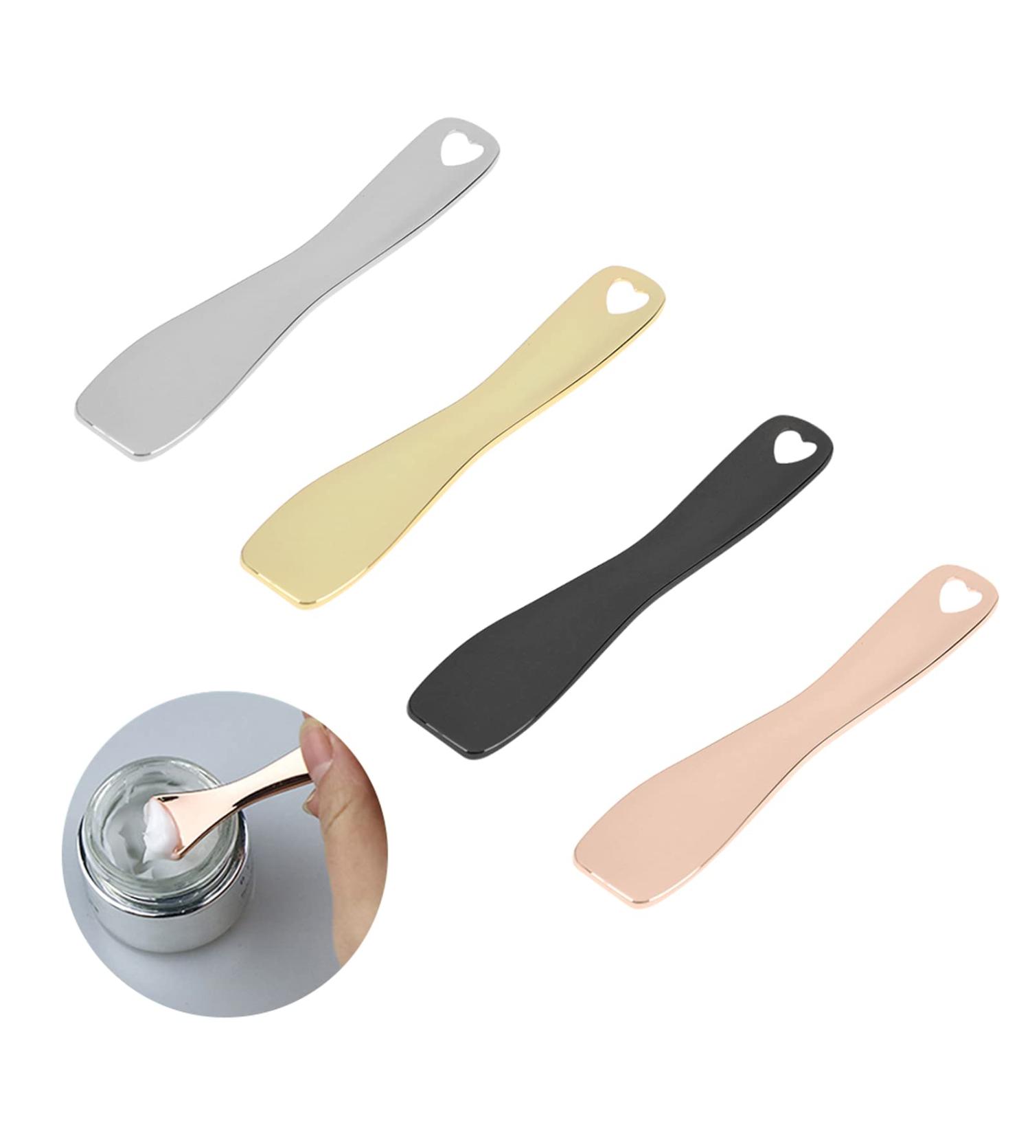 4-Piece Metal Cosmetic Spatula Set - Perfect for Creams Masks & Makeup Applications - Buy Online on GoSupps.com