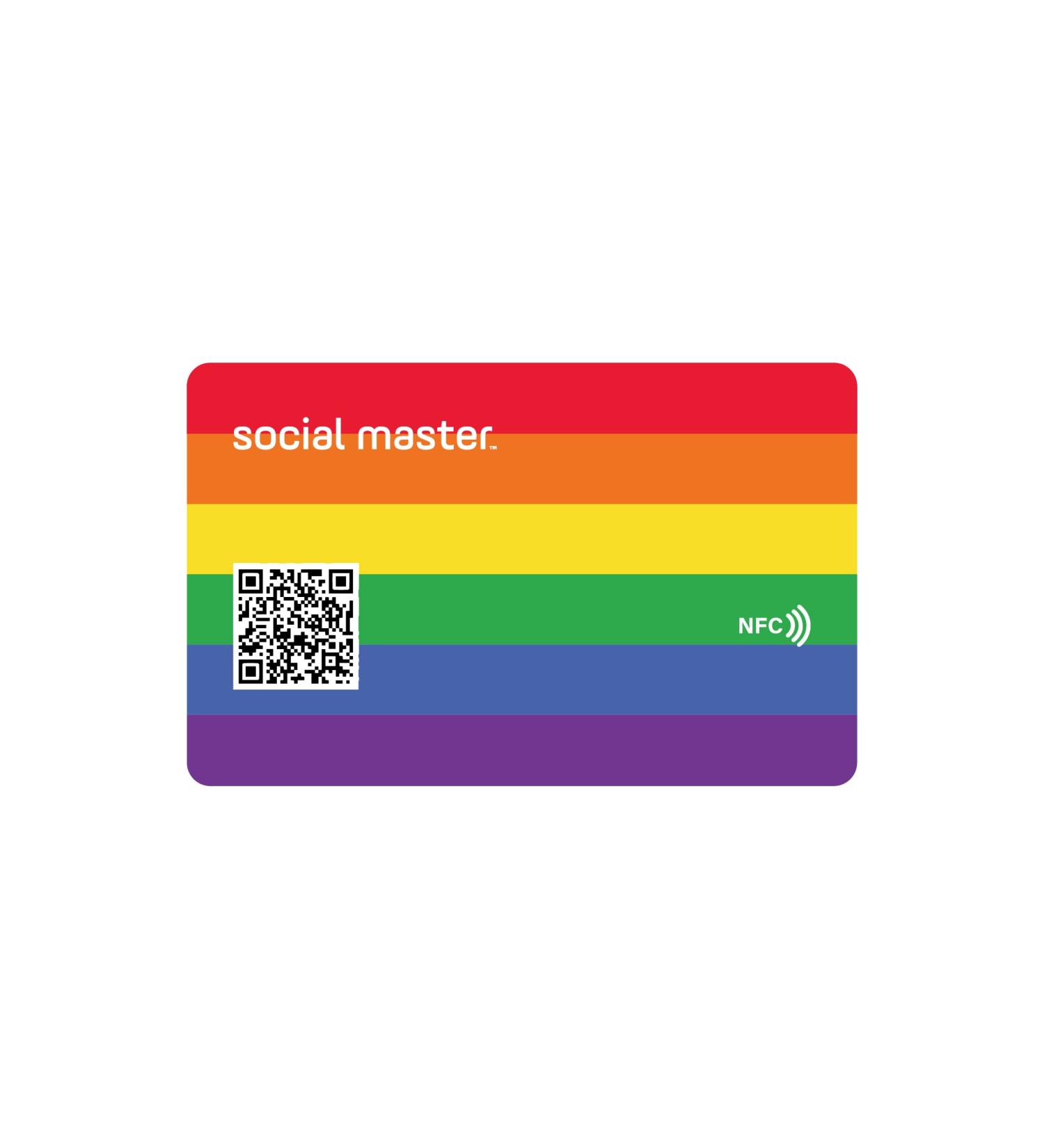 Social Master NFC Digital Business Card - Instant Contact & Social Media Sharing - iOS & Android Compatible - Pride Design - Buy Online on GoSupps.com
