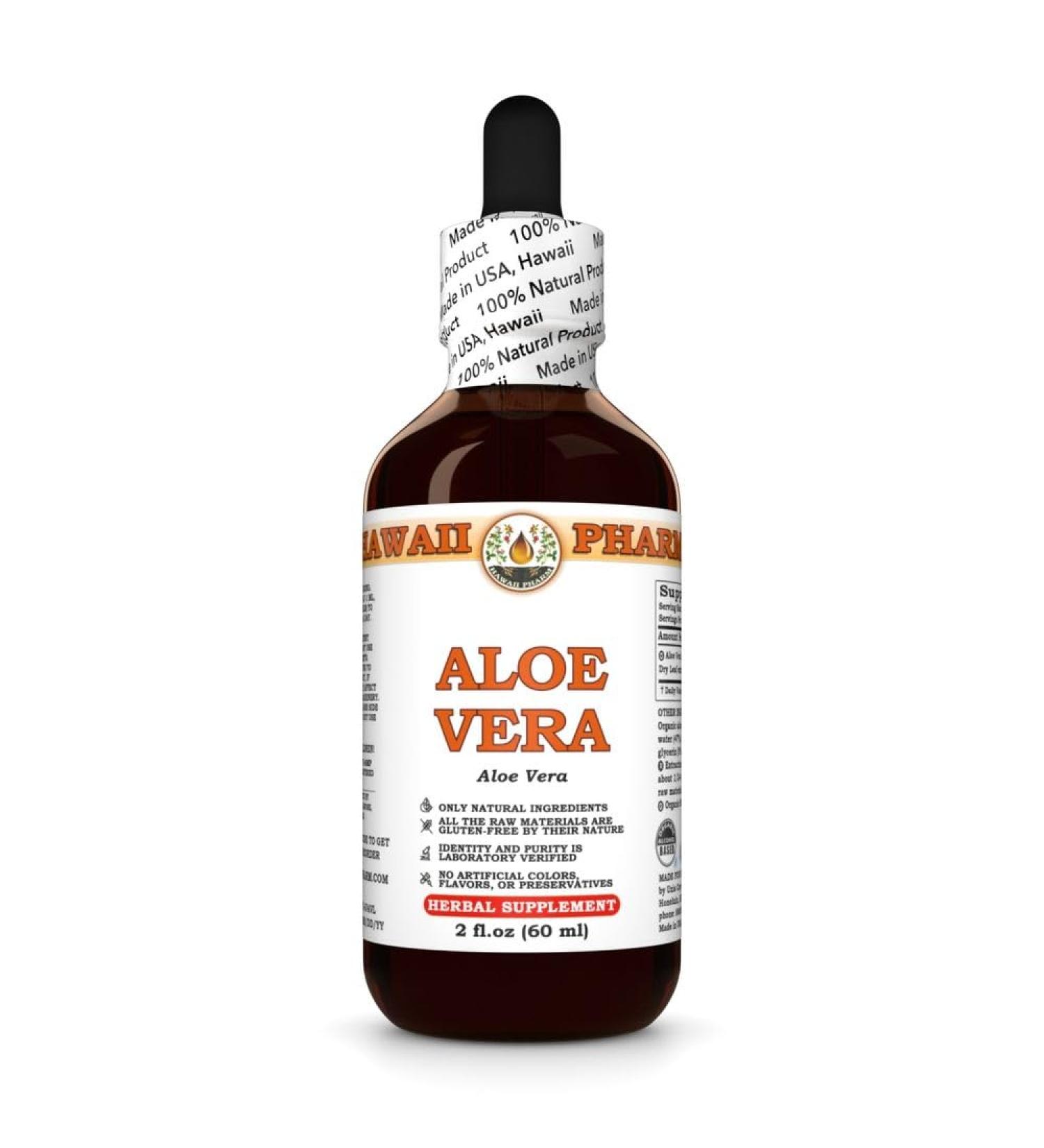 Aloe Vera (Aloe Vera) Dry Leaf Tincture, Made in Hawaii, Organic Raw Materials, All Natural, Vegan, Pure Liquid Extract - 2 fl.oz 2 Fl Oz (Pack of 1) - Buy Online on GoSupps.com