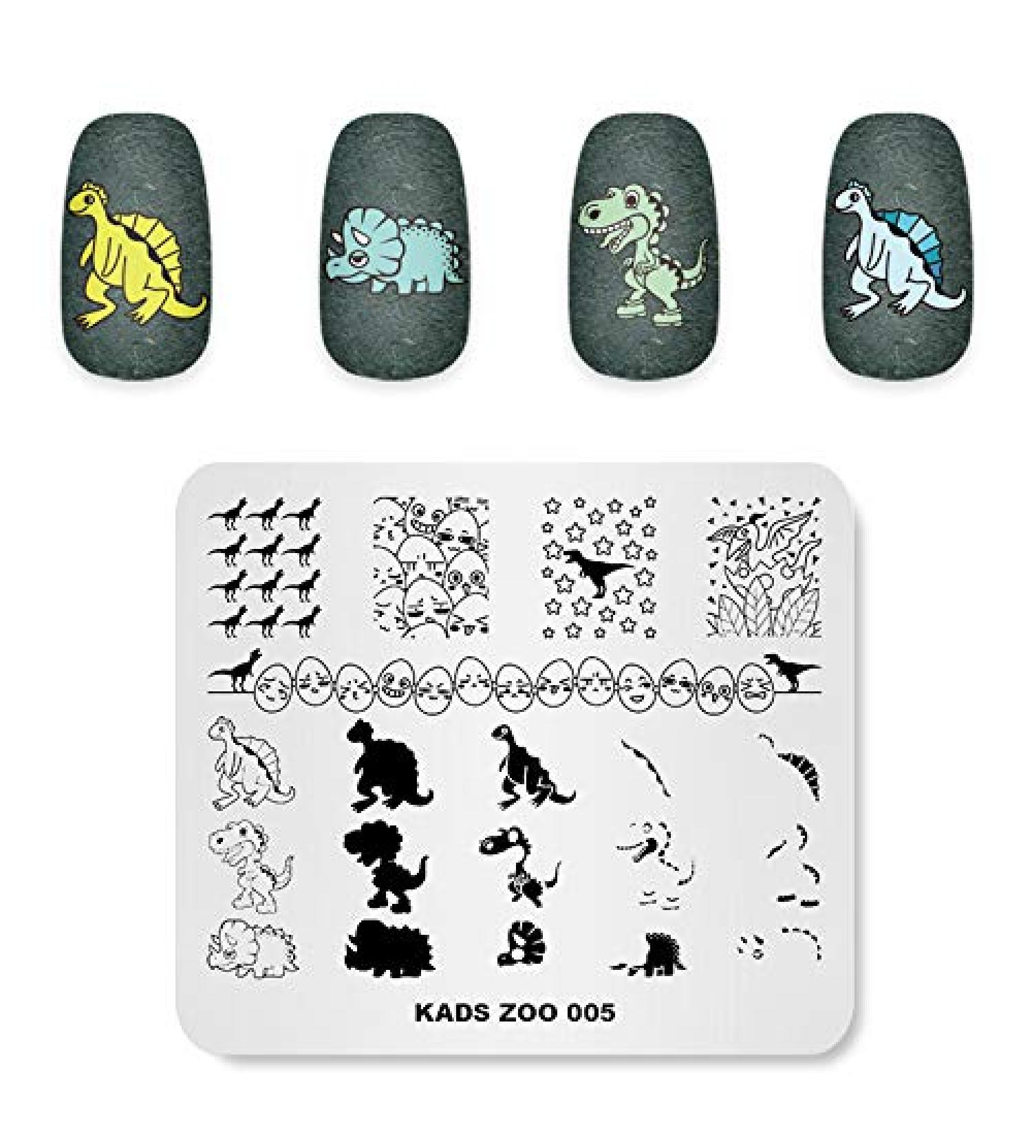 Alexnailart Dinosaur Egg Design Nail Art Stamping Plates - Multi-Pattern Manicure Stencils (ZO005) - Buy Online on GoSupps.com