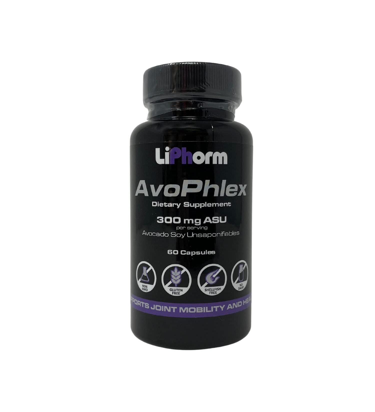 LiPhorm AvoPhlex 300mg Joint Health Supplement - Avocado Soy Unsaponifiable - Athletic Recovery Support - 60 Day Supply - Buy Online on GoSupps.com