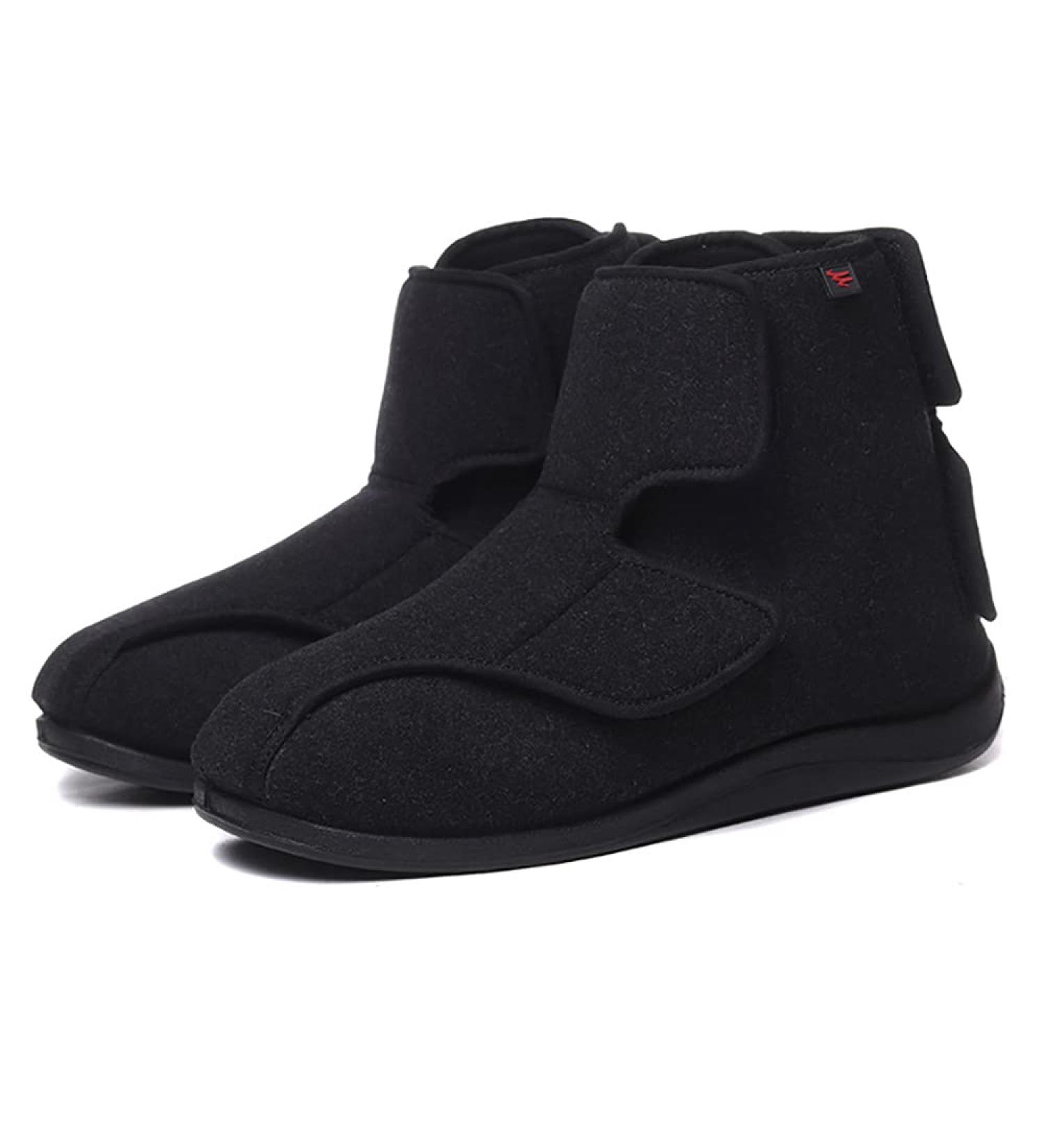 ZJING Adjustable Diabetic Shoes for Men - Warm Fleece, Comfortable & Non-Skid - Black - Size 9.5 - Buy Online on GoSupps.com