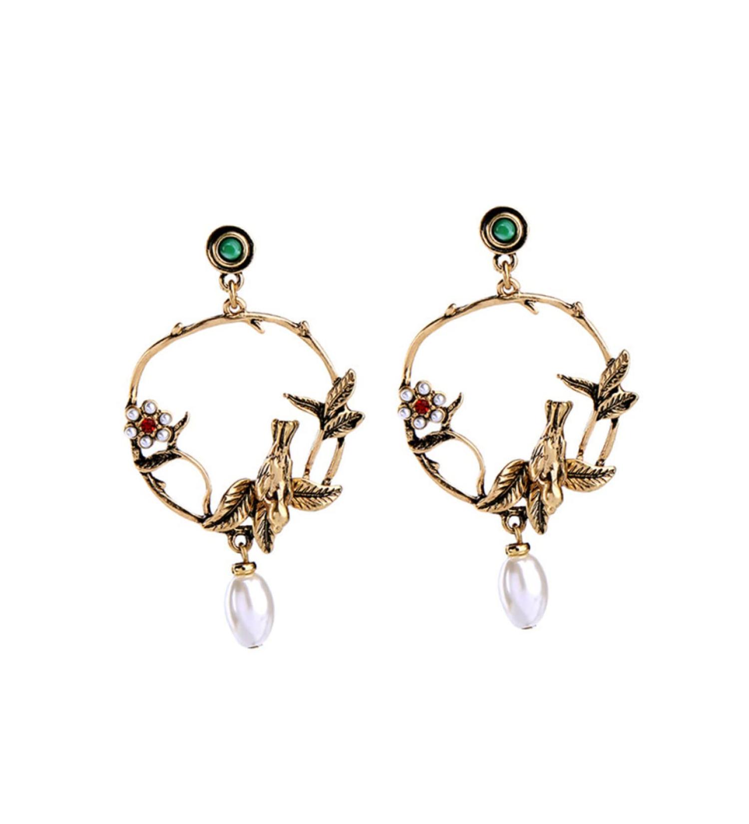 PACKOVE Circle Earrings Fashion Earrings Women Earrings Flower Earrings Vintage Accessories - Buy Online on GoSupps.com