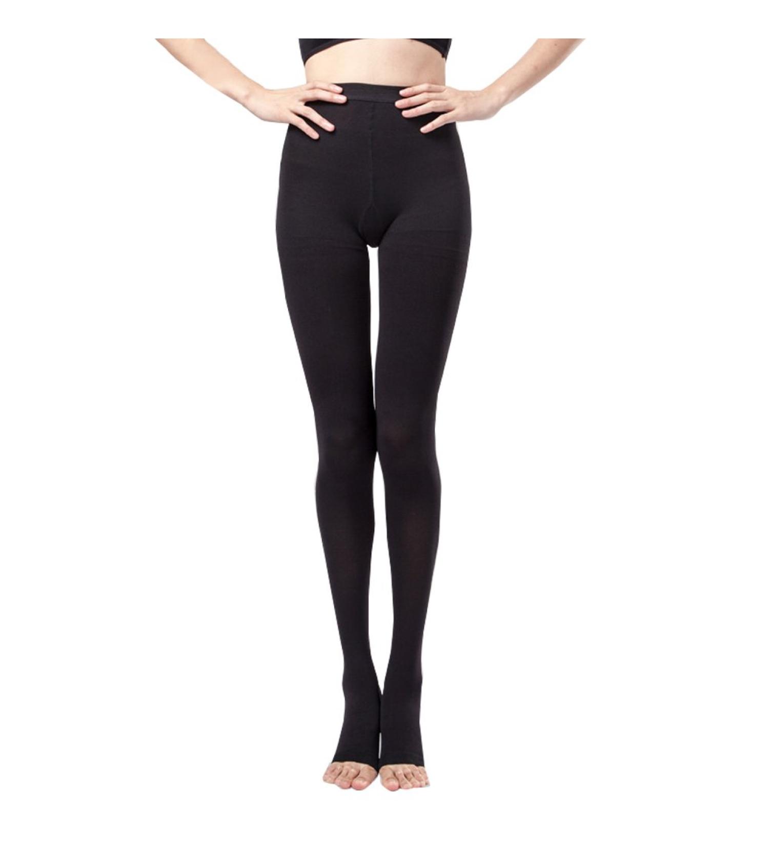 Compression Support Leggings for Women (34-46mmHg) - Medical Pantyhose for Varicose Veins - Opaque Graduated Stockings - Medium, Black (Open Toe) - Buy Online on GoSupps.com