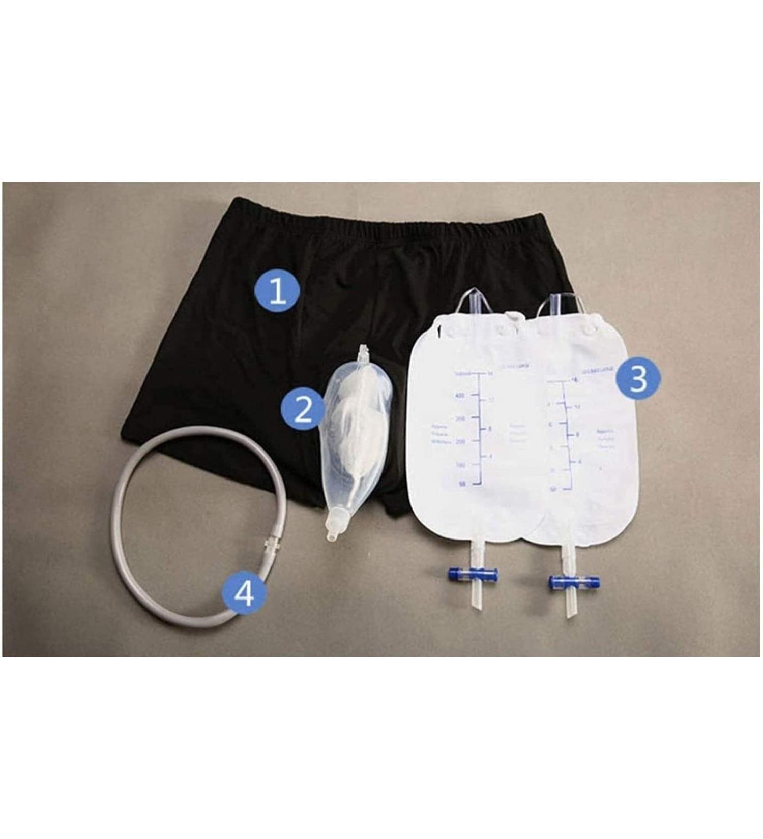Incontinence Pants With Collection Urine Bag - Portable Leak Proof Urinal With 2 X 500 Ml Collection Urine Bag Urinal Pee Holder For Men Easy To Clean (Size : Medium) - Buy Online on GoSupps.com