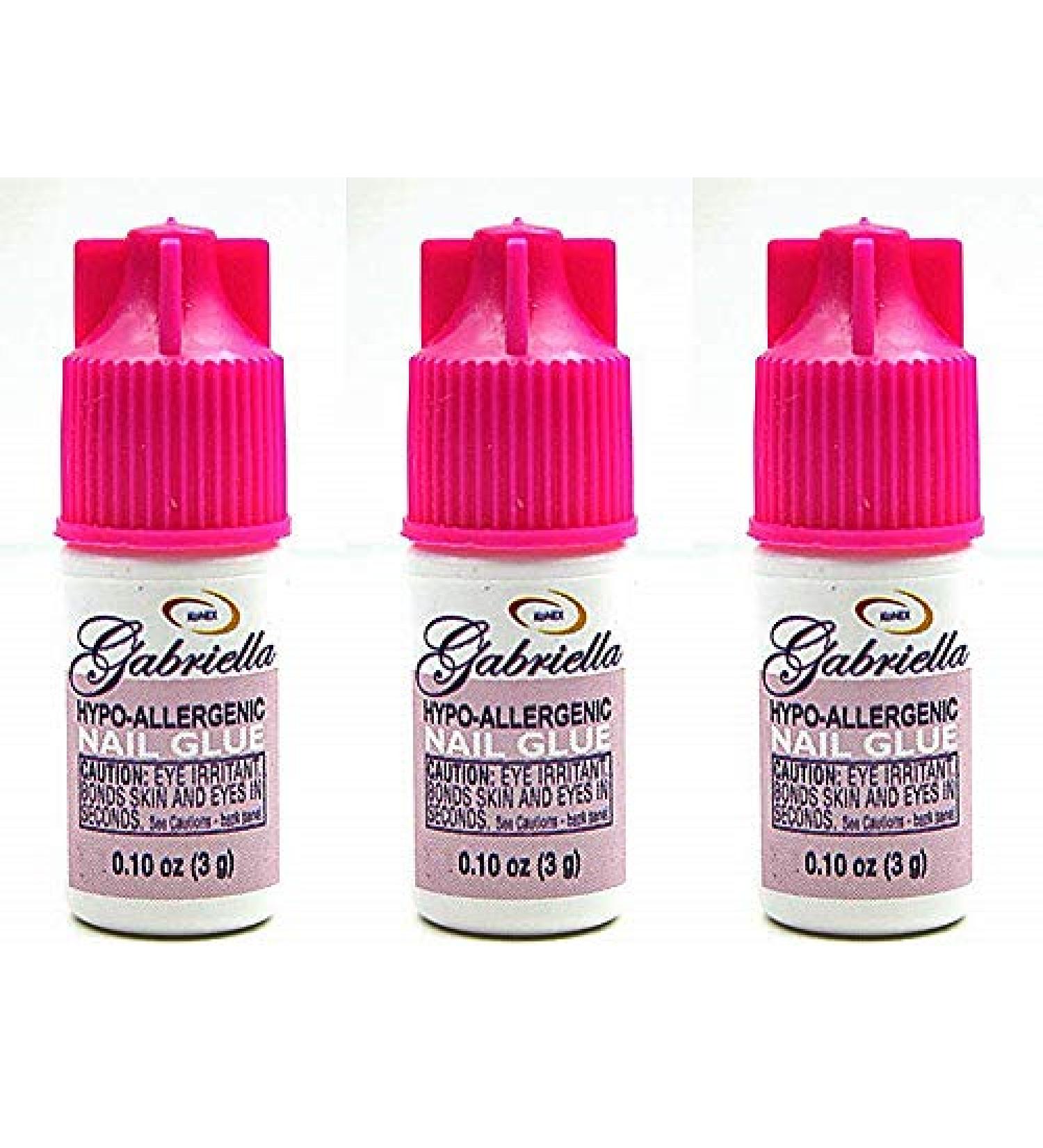 Gabriella Hypo-Allergenic Nail Glue .1 Oz (3 Pack) 0.1 Ounce (Pack of 3)