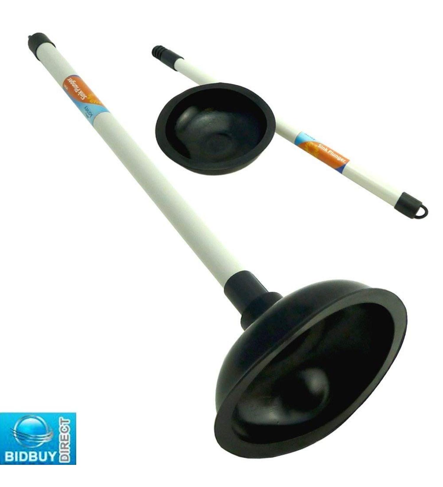 NEW QUALITY SINK PLUNGER - PLASTIC DETACHABLE POLE - PERFECT FOR TOILET SHOWER KITCHEN SINK DRAIN CLEANING & UNBLOCKING - EASY TO UNBLOCK ALL KINDS OF PIPES
