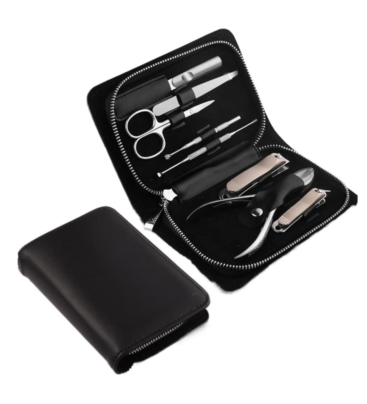 Manicure Set Black Nail Clipper Set Professional Pedicure Manicure Tool Men's Grooming Set Stainless Steel Portable Travel Nail Cover 8 Pieces Manicure Nail Clippers Kit (Color : B) - Buy Online on GoSupps.com