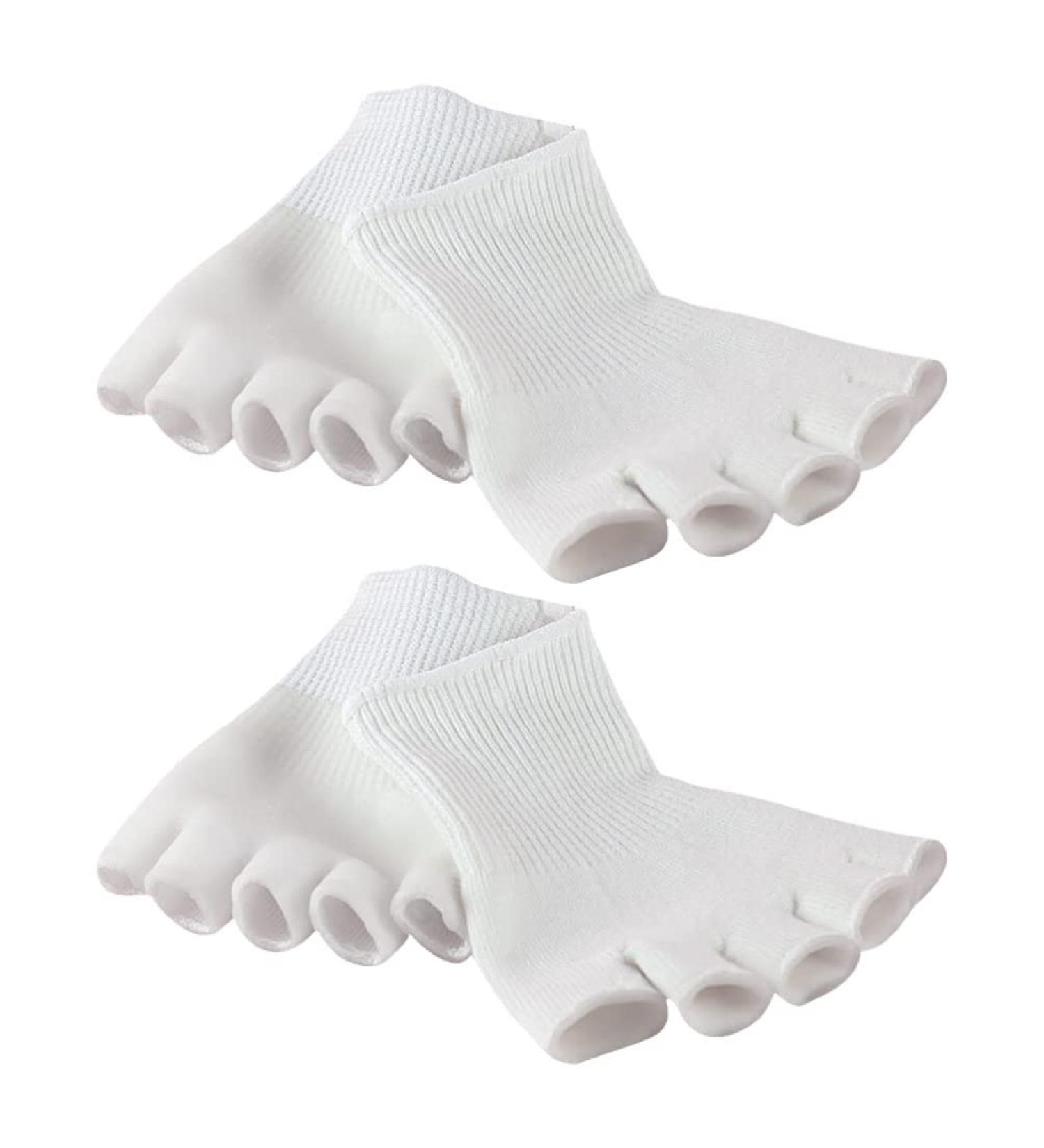 FOMIYES 2 Pairs Five Toe Half Socks White Gel Fish Mouth Socks Foot - Buy Online on GoSupps.com