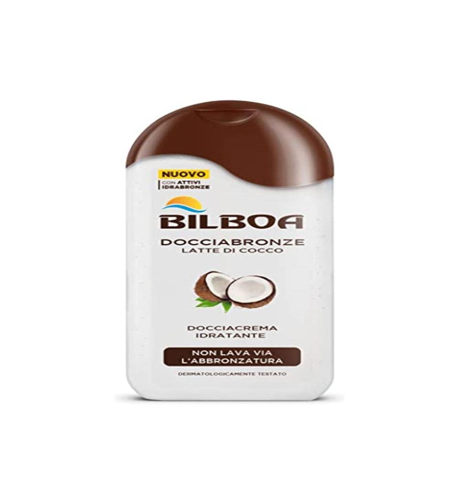 Bilboa Bilboa Moisturizing Shower Gel Coconut Milk Cream Shower Gel for Body and Hair Hydrates Skin and Doesn't Remove Tan Dermatologically Tested 220 ml