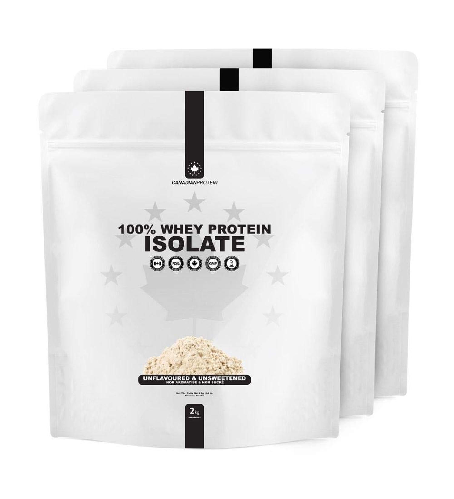 Canadian Protein 100% Whey Isolate 27g of Protein | 6 kg of Unflavoured Low Carb Keto Friendly Workout Recovery Drink | Protein Powder Rich in BCAA Amino Acids - Buy Online on GoSupps.com