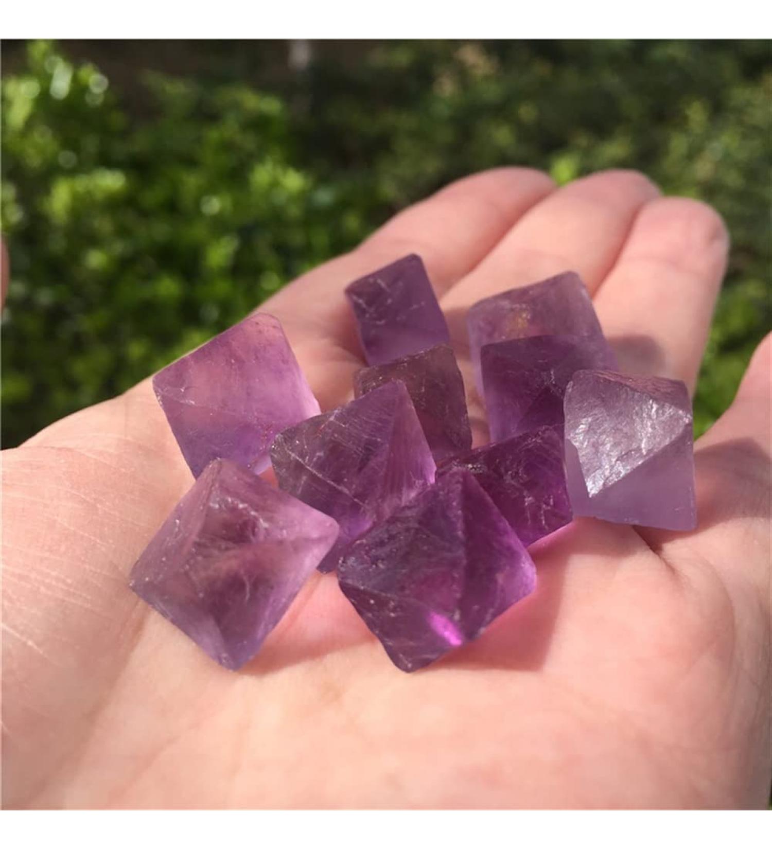3 Pieces Natural Fluorite Crystal Rock Stone Stone Raw Specimen Quartz Crystal Aquarium Decoration Can be Used for Home Office Decoration - Buy Online on GoSupps.com