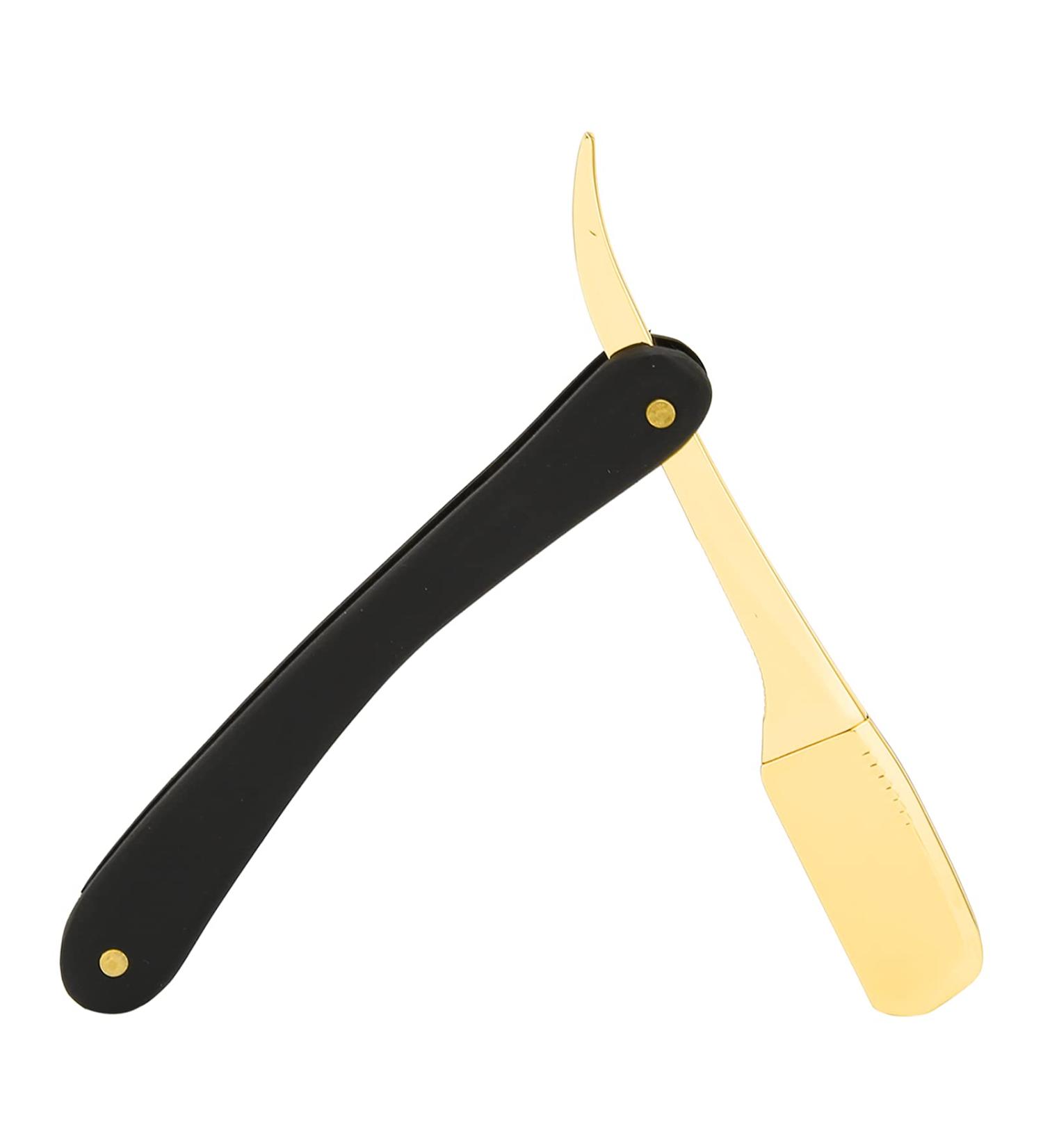 Premium Gold Folding Straight Edge Razor for Men | Close Shave Manual Barber Razor - International Shipping Available - Buy Online on GoSupps.com