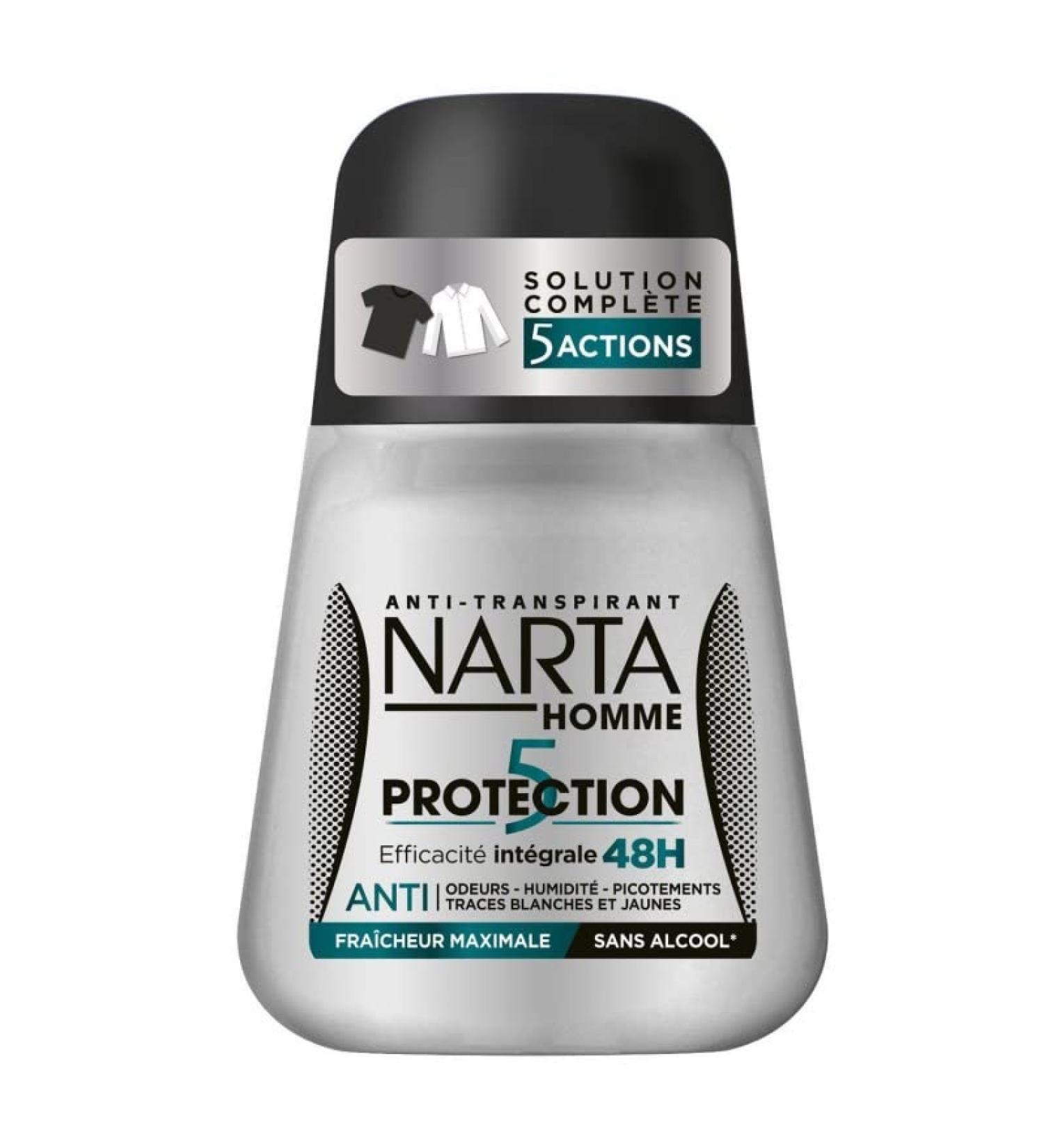  Narta NARTA - Men's Roll-On Deodorant Protection 5 50ml - Pack of 4 - Free Shipping - Buy Online on GoSupps.com