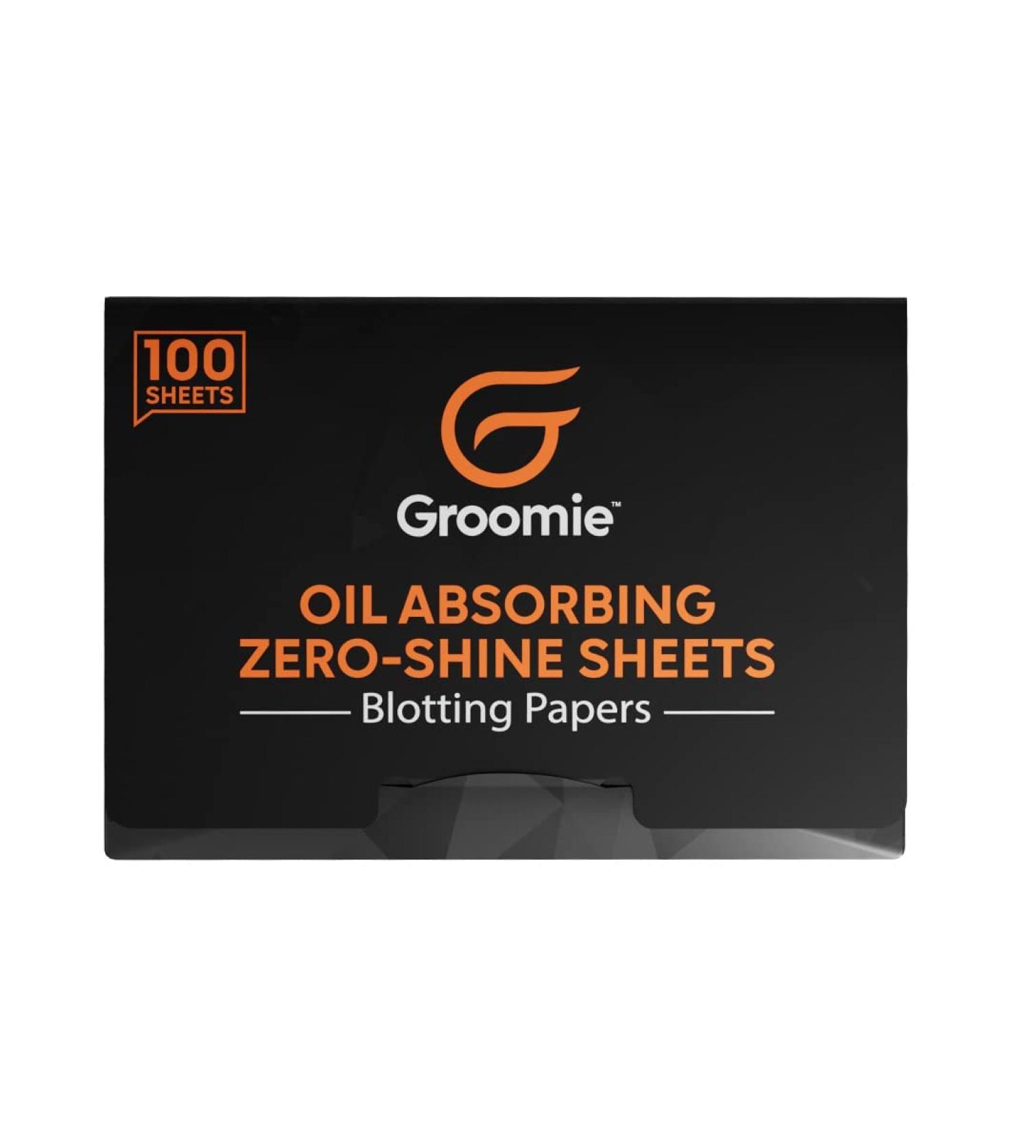 Bamboo Charcoal Oil Absorbing Blotting Sheets - 100 Sheets Bulk Pack for Oily Skin - Makeup Blotting Paper by Groomie - Buy Online on GoSupps.com