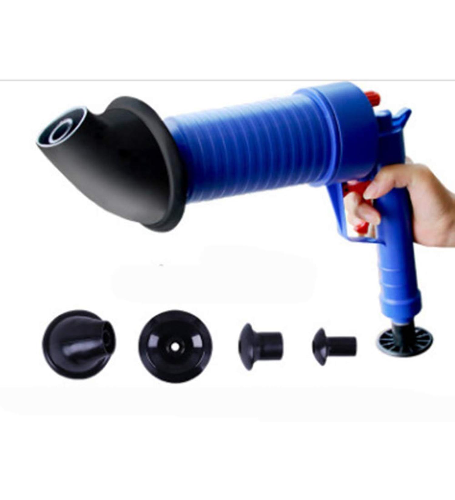 Air Drain Blaster Cleaner Sewer Pipe Dredging DeviceToilet Kitchen Floor Drain Blaster with 4 Plugs Blue - Buy Online on GoSupps.com
