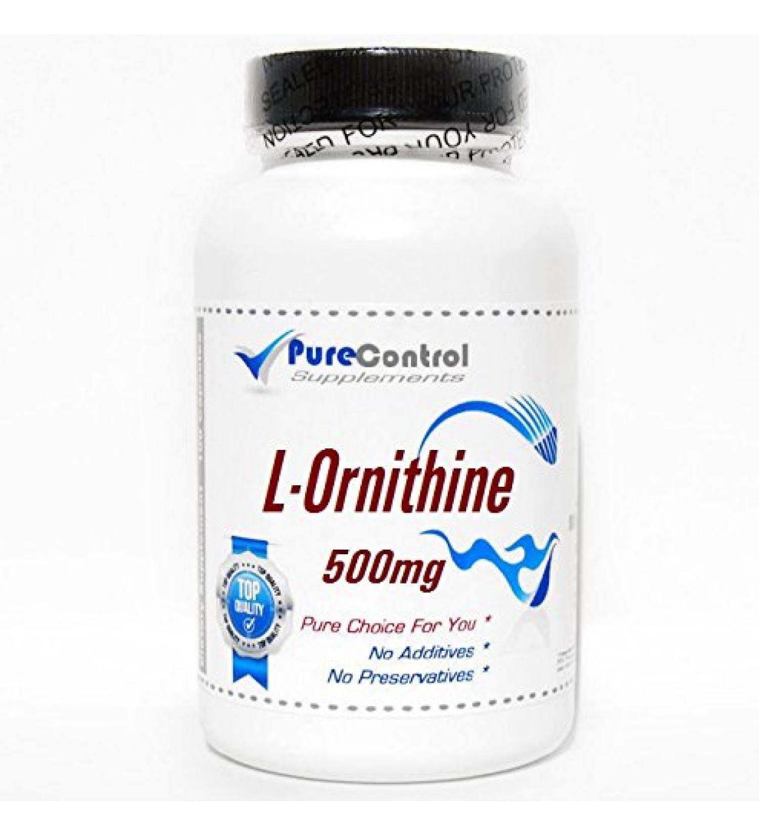 L-Ornithine 500mg // 200 Capsules // Pure // by PureControl Supplements