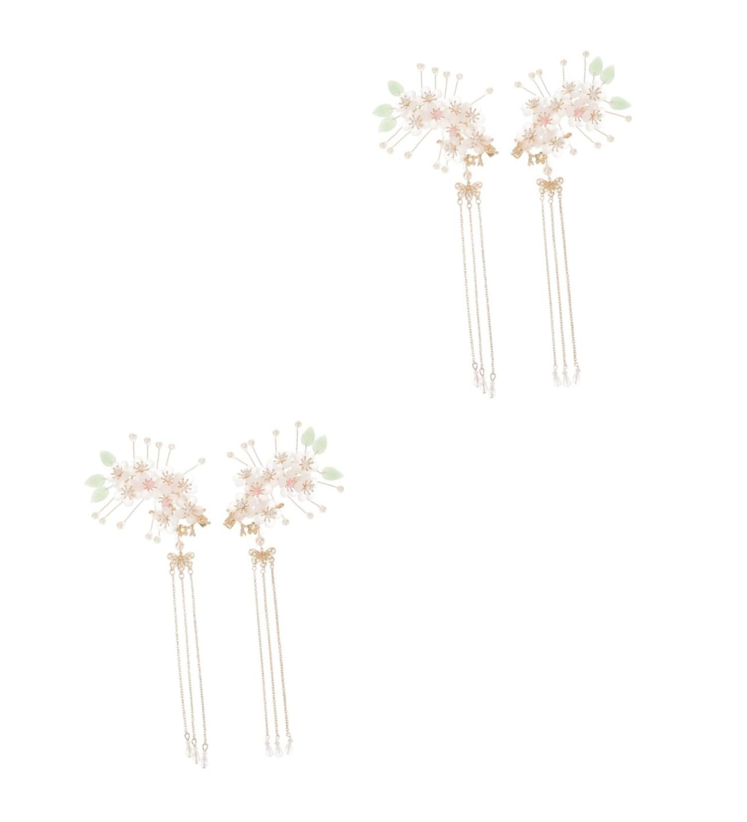 FRCOLOR 2 Pairs antique hairpin headdress flower hair clips hair clips for styling sectioning hair charms wedding hair pearl hair accessories Chinese hair clip alloy Hanfu bride vintage - Buy Online on GoSupps.com