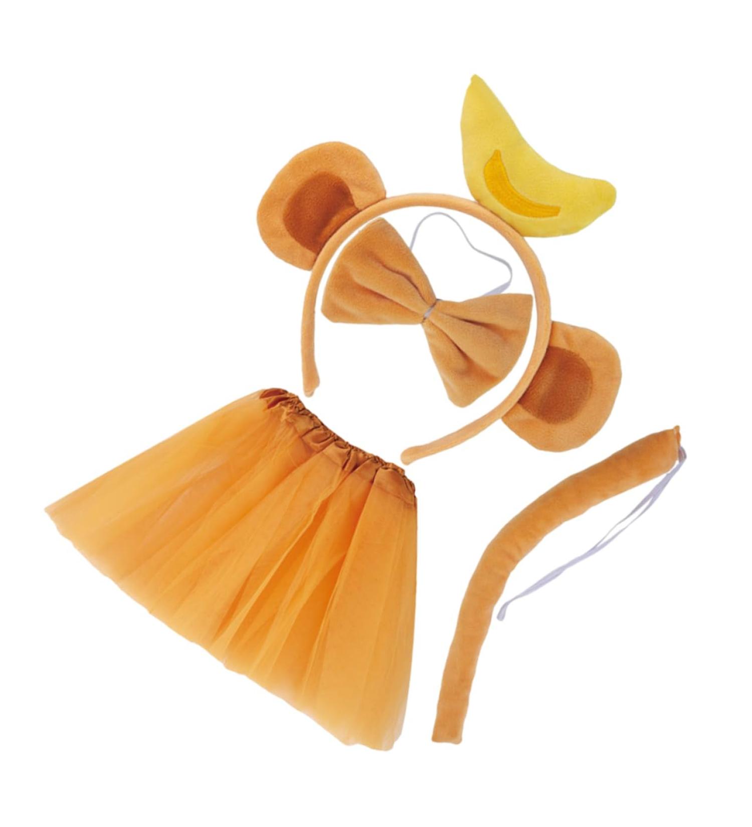 Healeved 1 Set Banana Monkey Headband Monkey Ears Banana Headband with Tail Cute Headband Monkey Ears Banana Headband for Party Monkey Ears Banana Headband for Halloween Monkey Tail - Buy Online on GoSupps.com