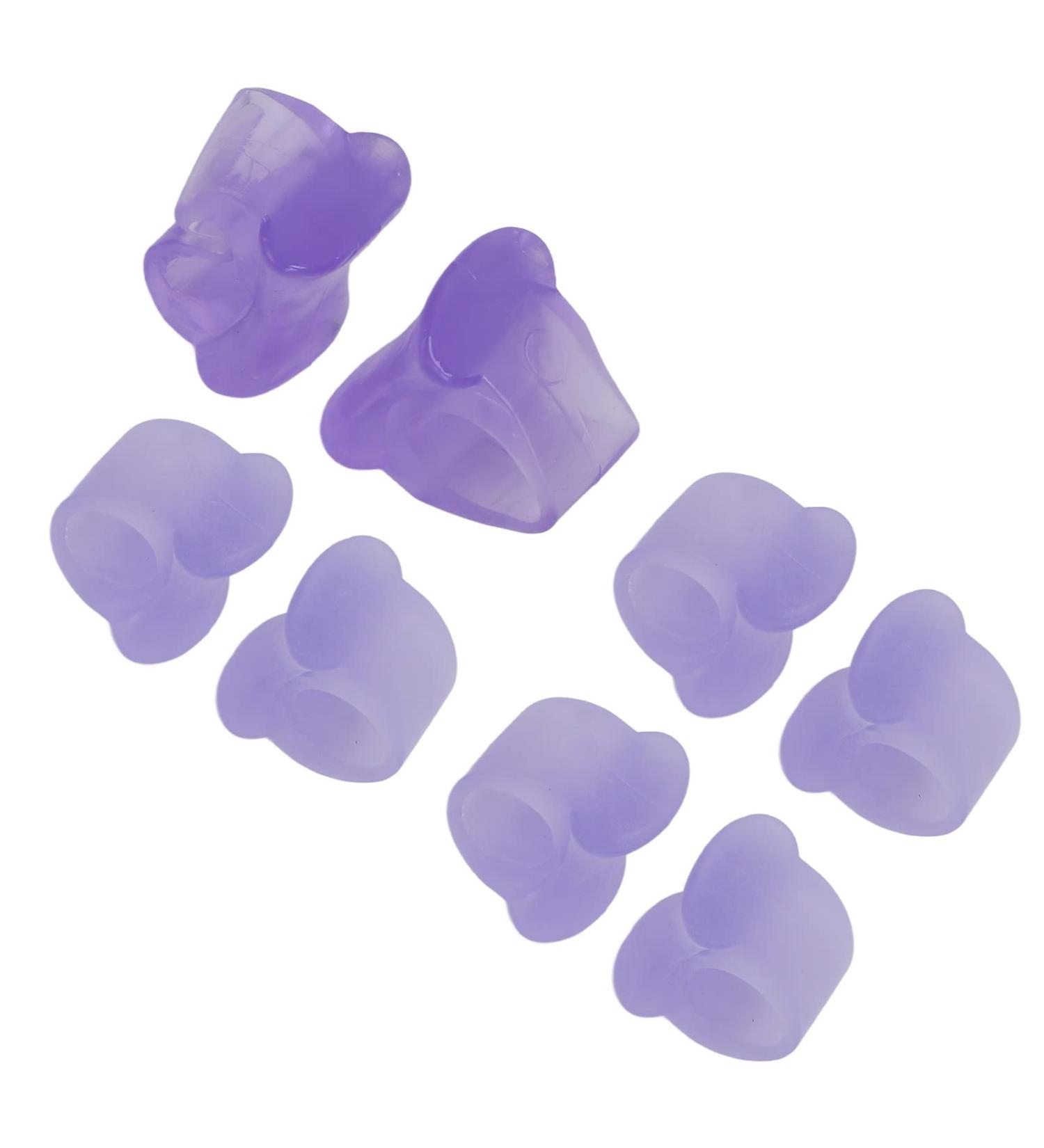Toe Separator 4 Pairs - Reusable Silicone Bunion & Hallux Valgus Corrector Pads for Overlapping Toes | Purple - Buy Online on GoSupps.com