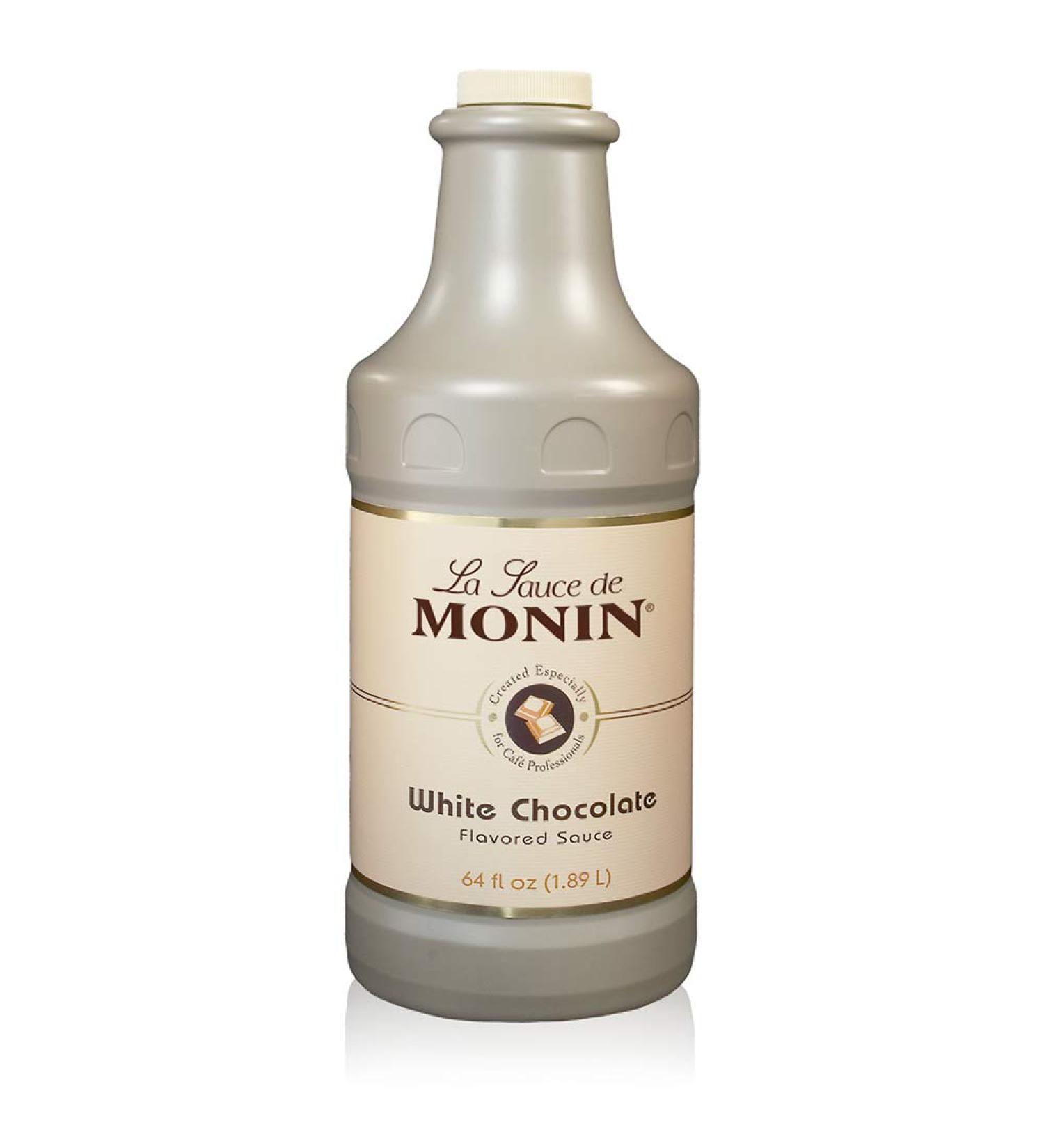 Monin Gourmet White Chocolate Sauce - Creamy, Buttery, Gluten-Free & Non-GMO | Ideal for Desserts, Coffee & Snacks | 64 Fl Oz - Buy Online on GoSupps.com