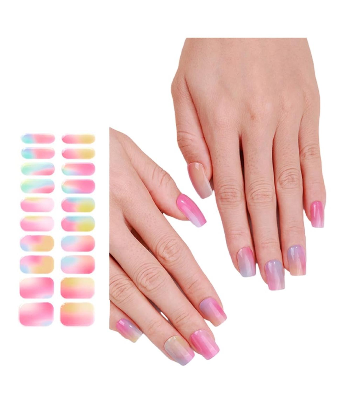 AJTUTUS Semi Cured Gels s Stickers Light Required s Polish Strips Gels Strips s Decortions for Party Wedding - Buy Online on GoSupps.com