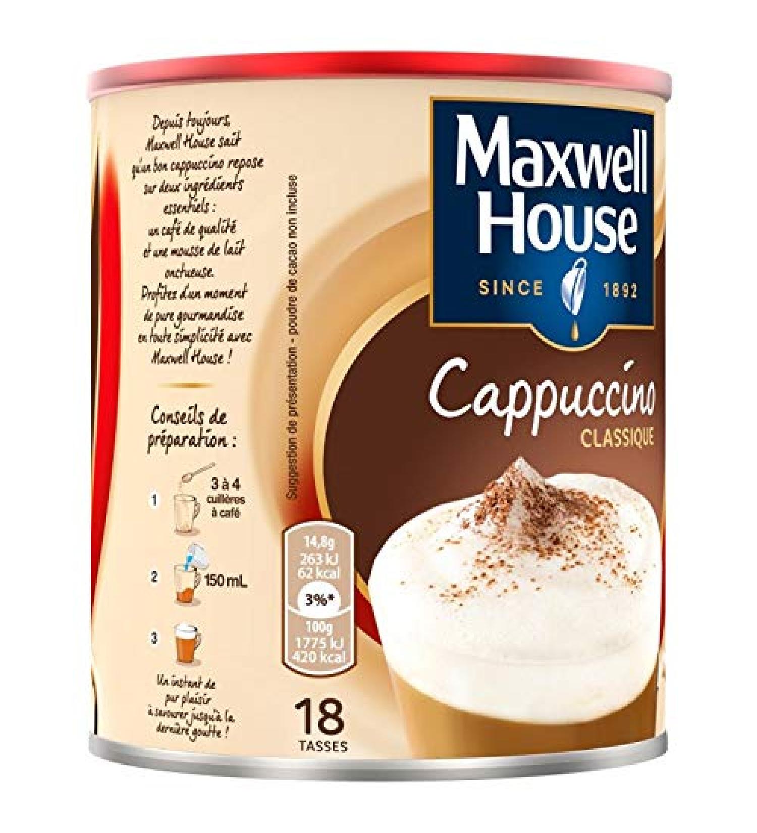 MAXWELL HOUSE - Cappuccino 280G - Pack of 3 - Buy Online on GoSupps.com
