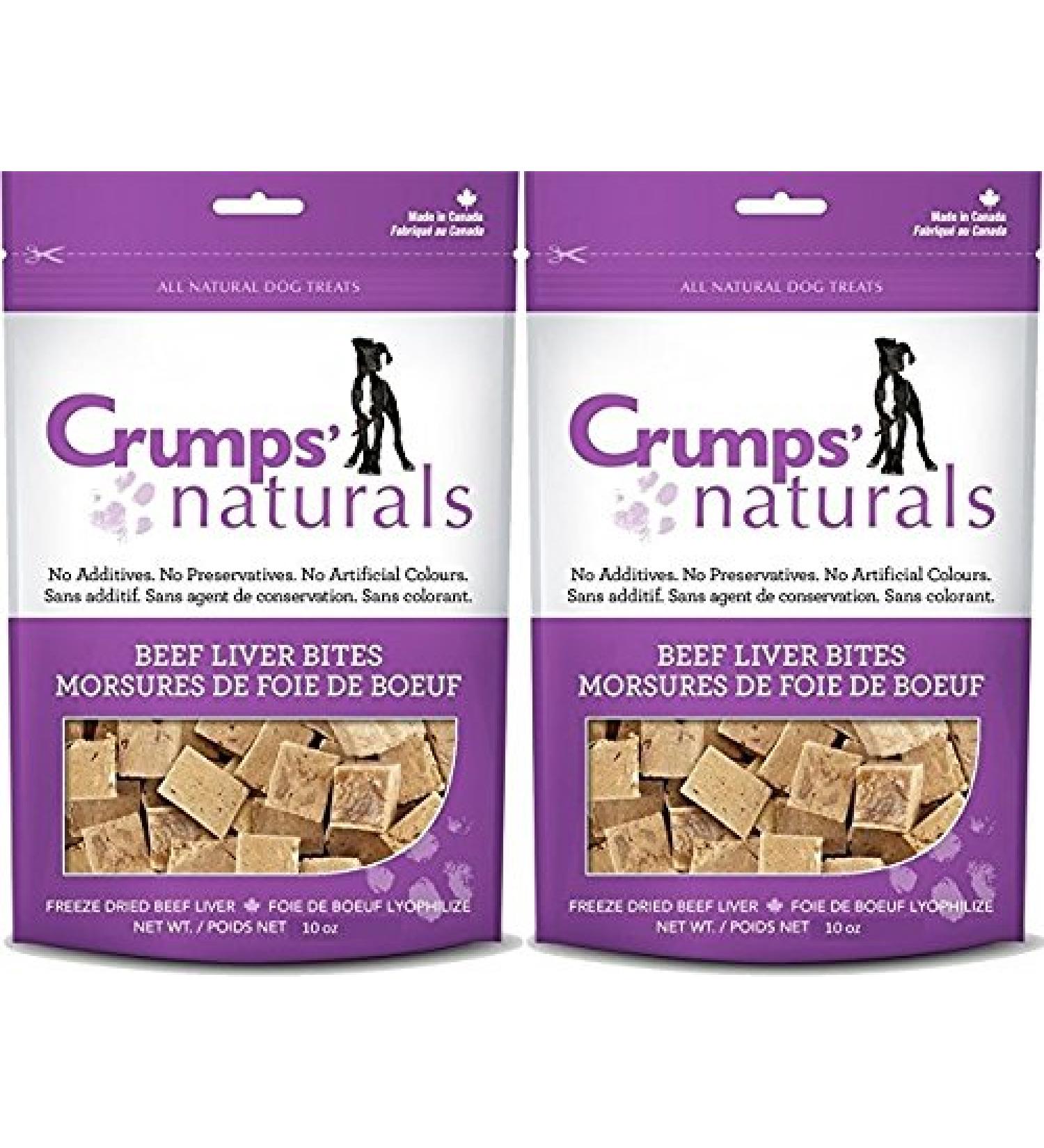 Crumps' Naturals 2 Pack of Beef Liver Bites for Pets 10 Ounces Per Pack