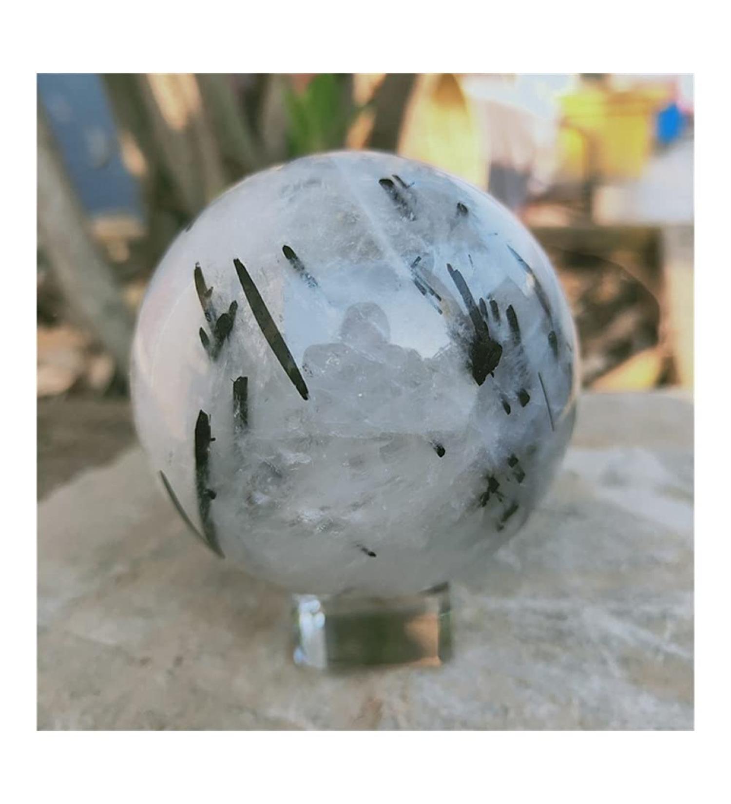 Natural Black Tourmaline Quartz Crystals and Stones Specimen Polished Crystal Sphere Home Decoration Gift Stone Mineral Specimen - Buy Online on GoSupps.com