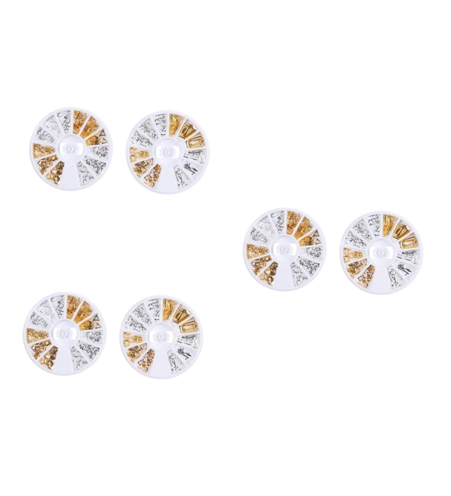 minkissy 6 Boxes DIY Fingernail Patch Manicure Accessories Rhinestones Clay Flower Accessories Bride Appliques Embellishments Nail Decor Gold Decor Rivet Decoration Flash 3d Metal Nail - Buy Online on GoSupps.com