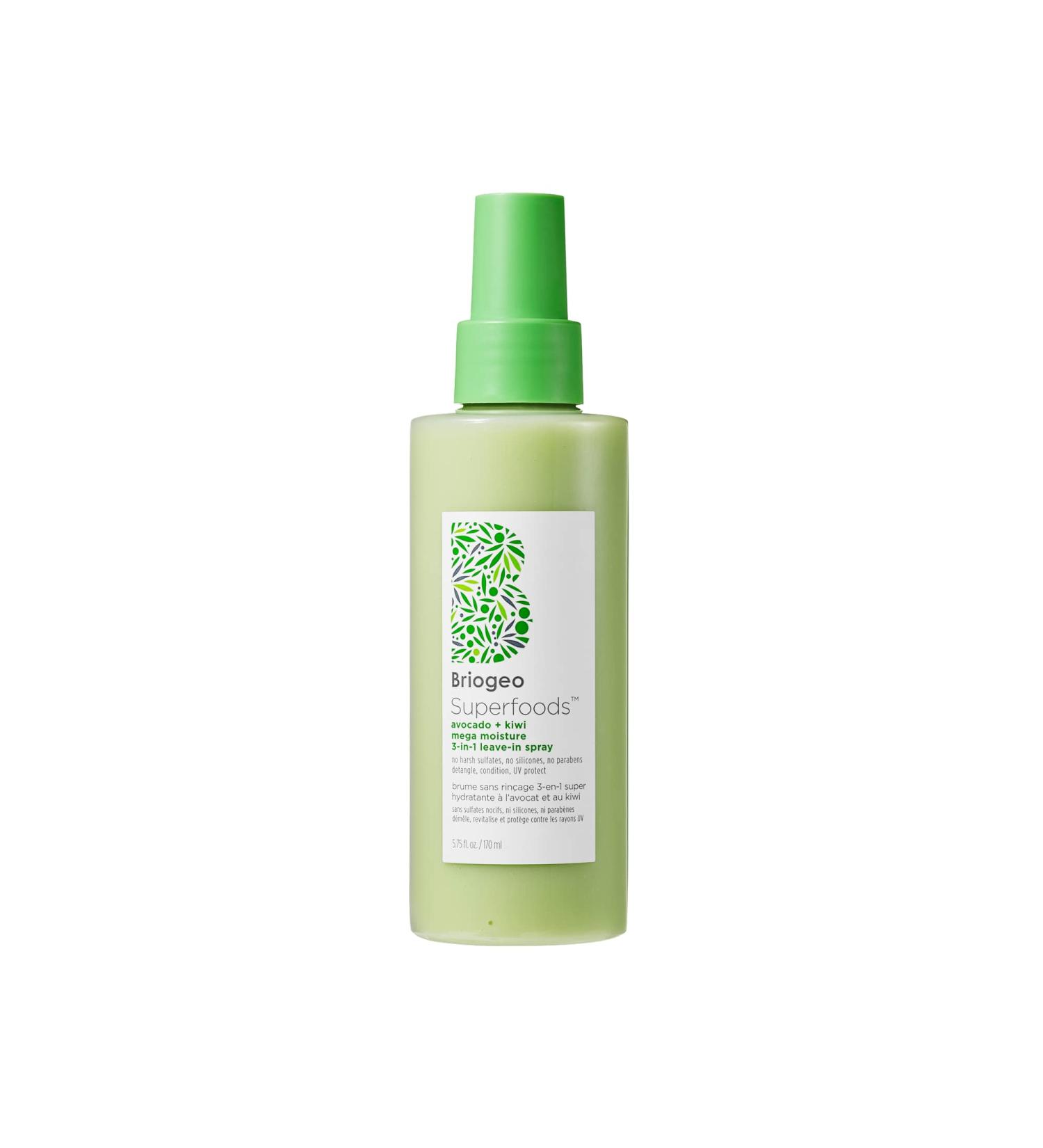Briogeo Superfoods Avocado & Kiwi 3-in-1 Leave In Conditioner - Hydrate, Detangle, UV Protection | Vegan, Phthalate & Paraben-Free | 5.75 oz - Buy Online on GoSupps.com