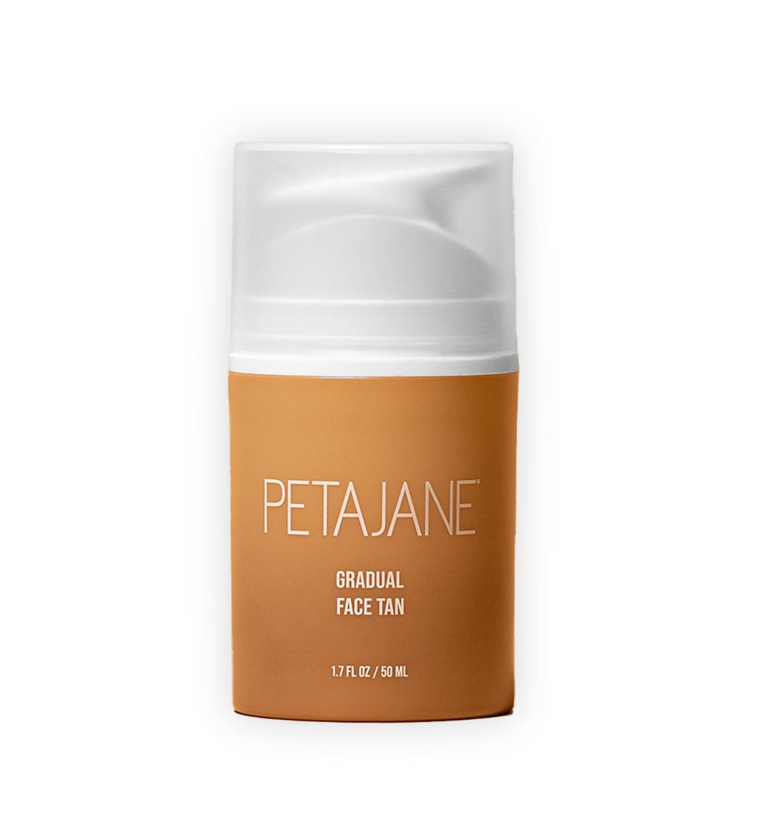 Peta Jane Gradual Tanning Face Lotion | Gentle Buildable Streak-Free Glow | Vegan Non-Toxic Cruelty-Free Hydrating Natural Finish No Fake Tan Smell 1.7 Fl Oz - Buy Online on GoSupps.com