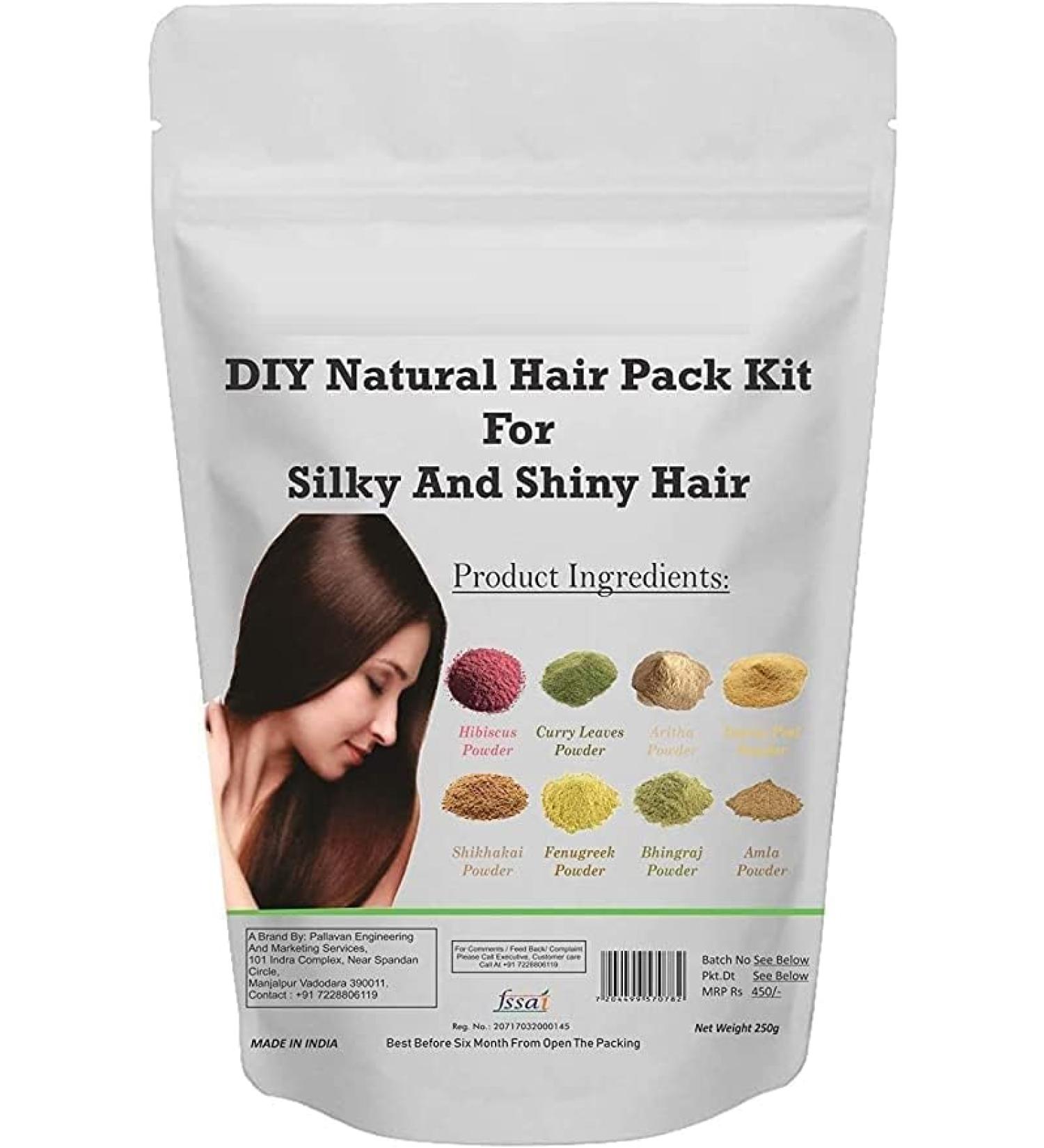 DIY Natural Hair Pack Kit for Silky and Shiny Hair Green 250 g