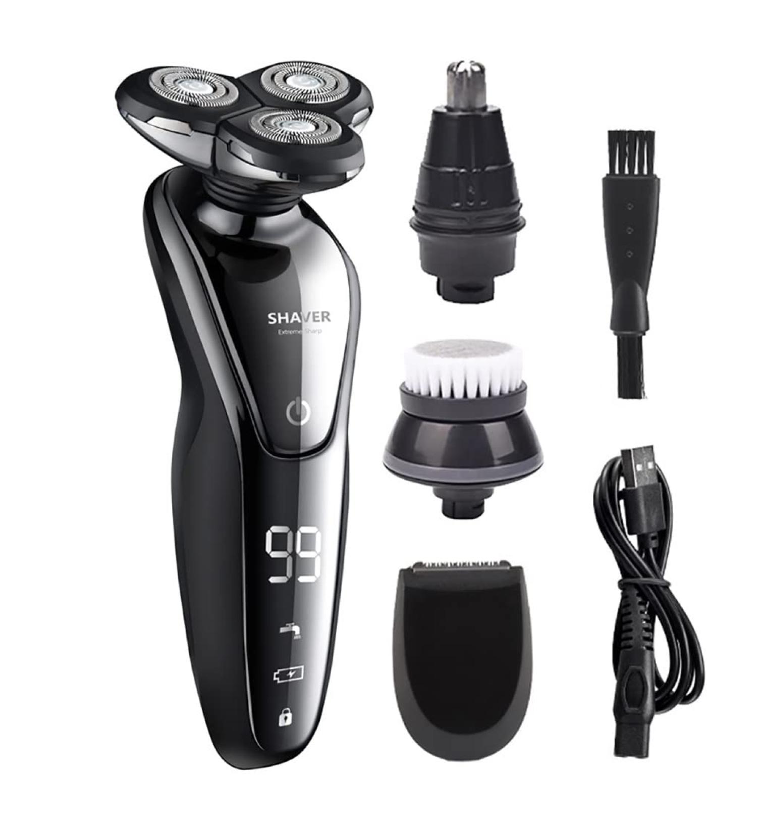 Buy 4 in 1 Electric Razor for Men - Waterproof Rechargeable Shaver & Trimmer Set with LCD Screen | Perfect Beard & Hair Clipper - Buy Online on GoSupps.com