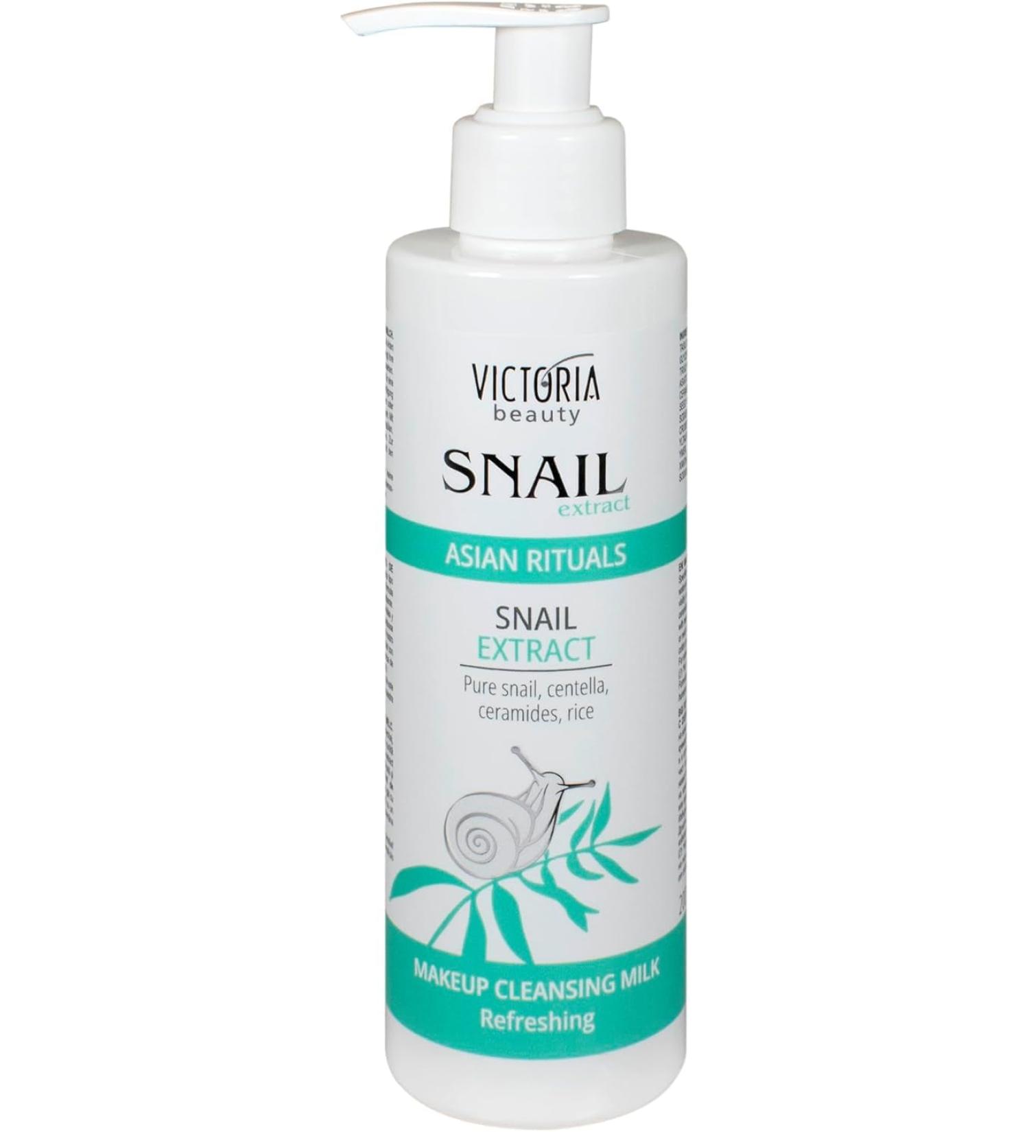 Victoria Beauty Victoria Beauty Snail Slime Cleansing Milk with Ceramides Rice and Centella Asiatica Facial Cleansing Milk with Snail Extract and Makeup Remover 200ml