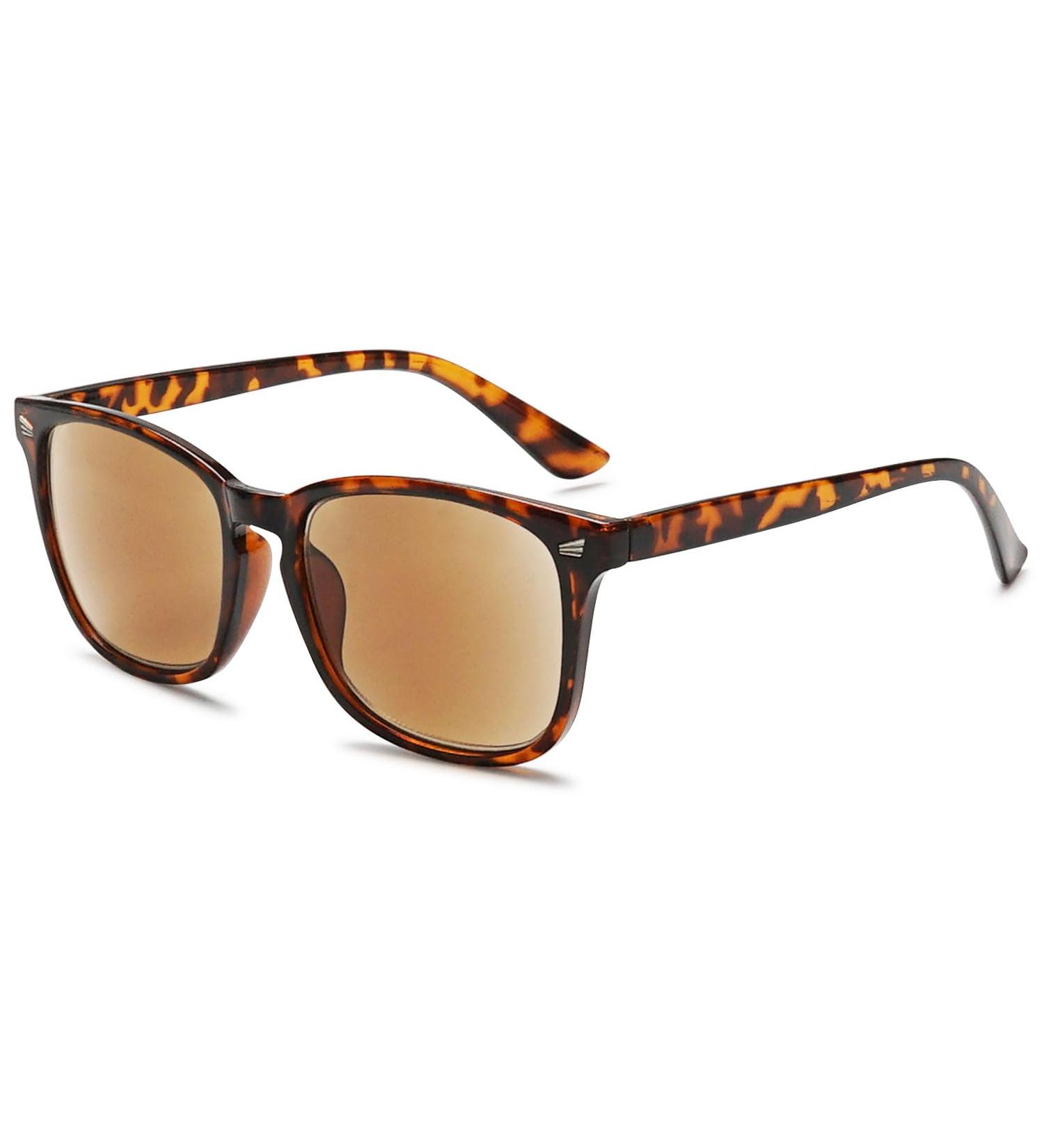 Vevesmundo Tinted Reading Glasses with Sun Protection - Stylish Leopard Design for Men & Women | Visual Aid Sunglasses 1.0x - Buy Online on GoSupps.com