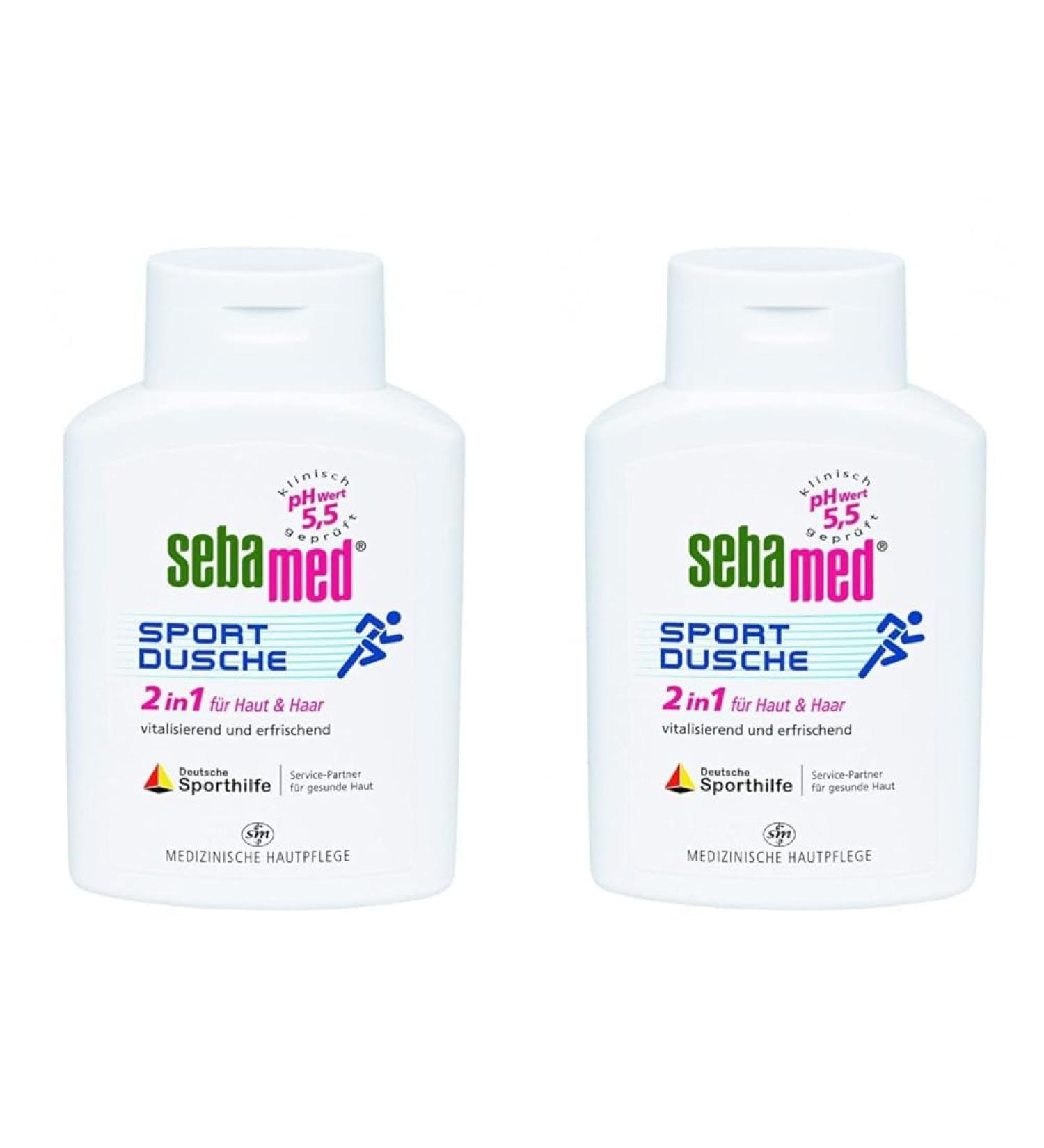 Sebamed Sport Shower 2-in-1 Shampoo & Shower Gel - 2 Pack (200ml Each) | Gentle Cleaning for Active Skin No Microplastics | Ideal for Men & Women - Buy Online on GoSupps.com