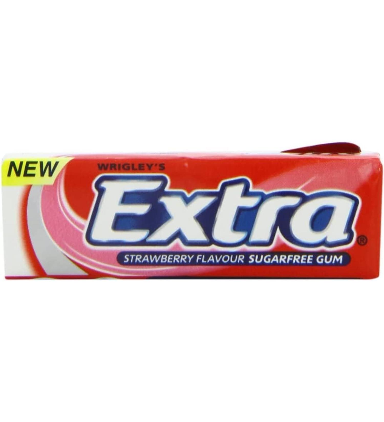 Wrigley's Extra Strawberry Chewing Gum (15 Packets) Helps keep Teeth Clean And Mouth Fresh - Buy Online on GoSupps.com