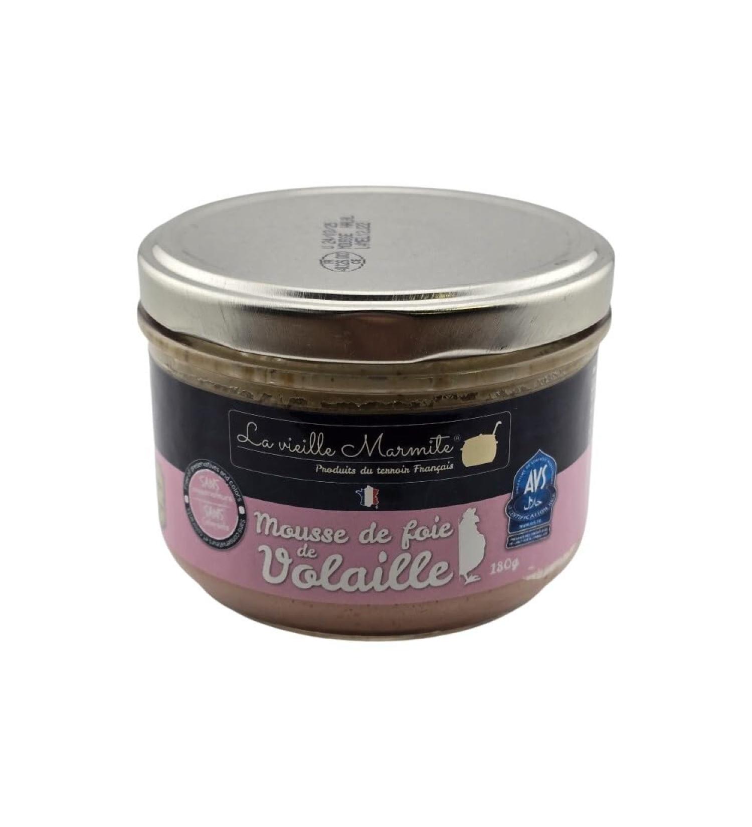 La Vieille Marmite Halal Poultry Liver Mousse Terrine 180g - Fine and creamy and subtly seasoned - quality ingredients - artisanal know-how - made in France