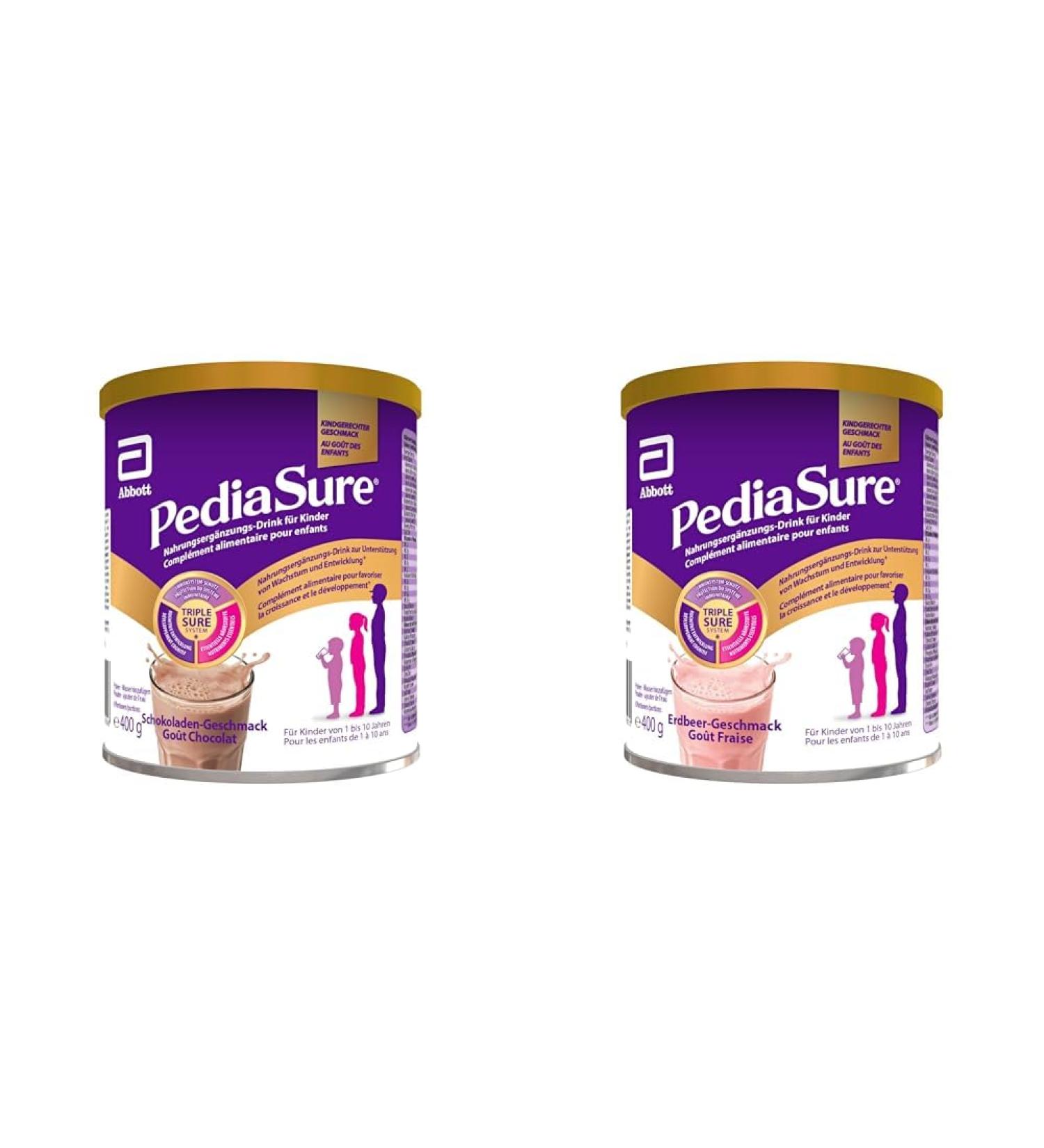 PediaSure Shake Chocolat & Fraise 400g - Compl ment Alimentaire pour Enfants avec Multivitamines et Min raux Prot ines et Om ga 3 et 6 - partir de 1 an - 1x Chocolat 400g + 1x Fraise 400g - Buy Online on GoSupps.com