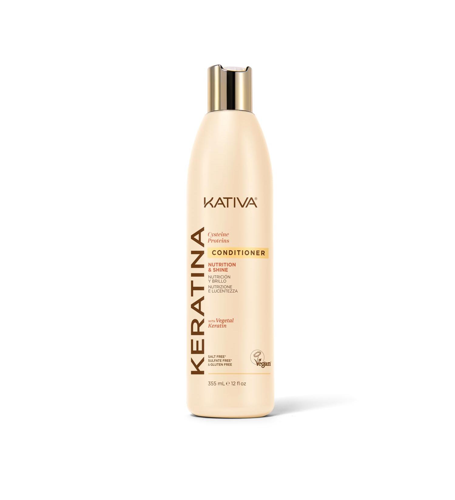 KATIVA Apr s-Shampooing la K ratine & Prot ines de Cyst ine | Nutrition Intense & R paration | Cheveux Trait s Chimiquement | D m le Scelle & Nourrit | 355ml - Buy Online on GoSupps.com